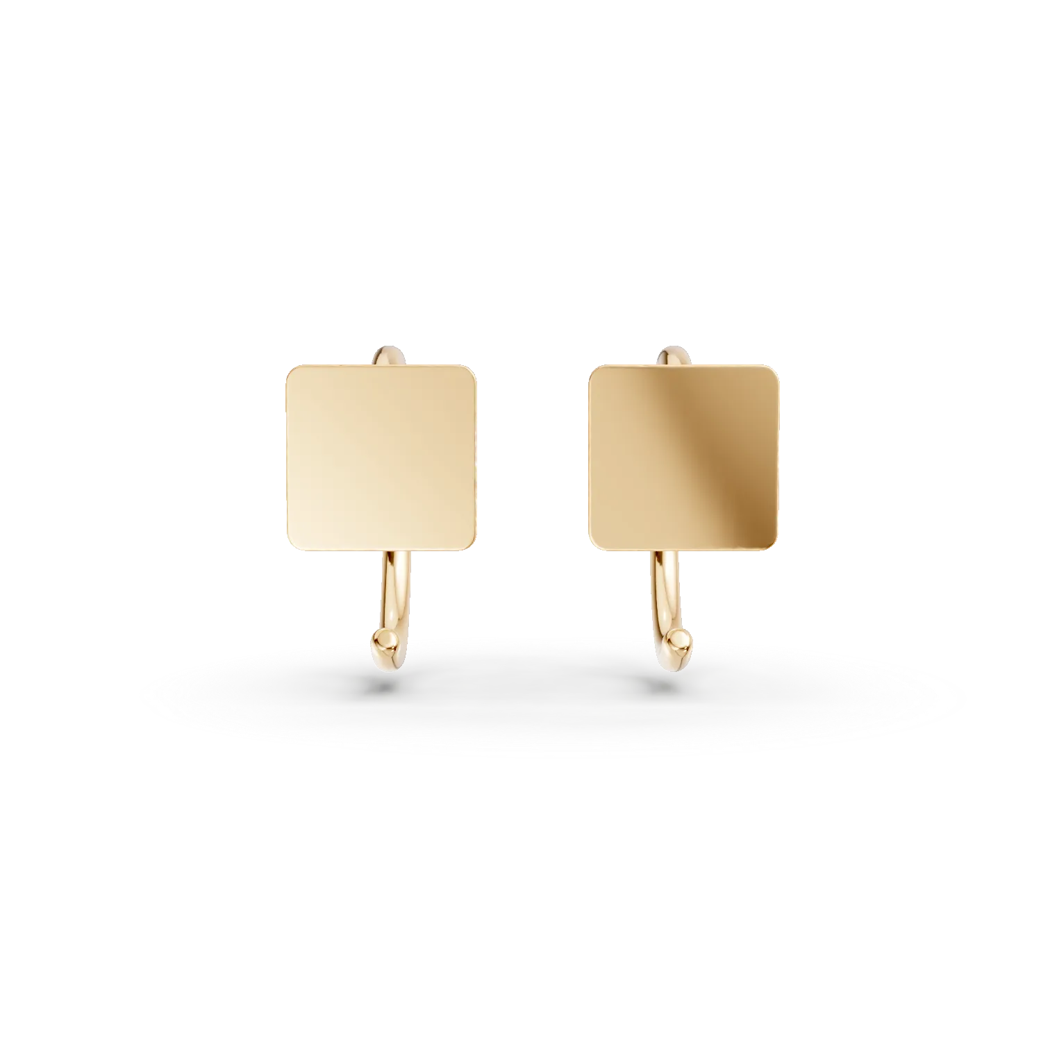 Cercei geometrici din aur galben