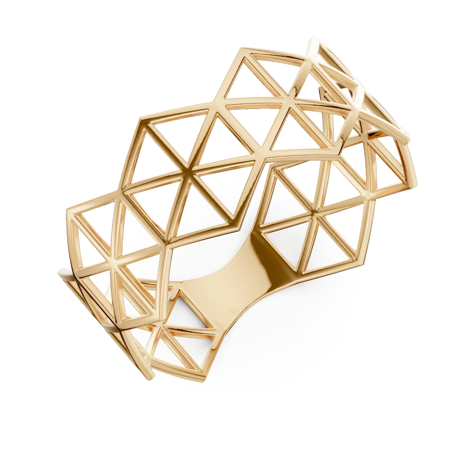 Inel geometric din aur galben