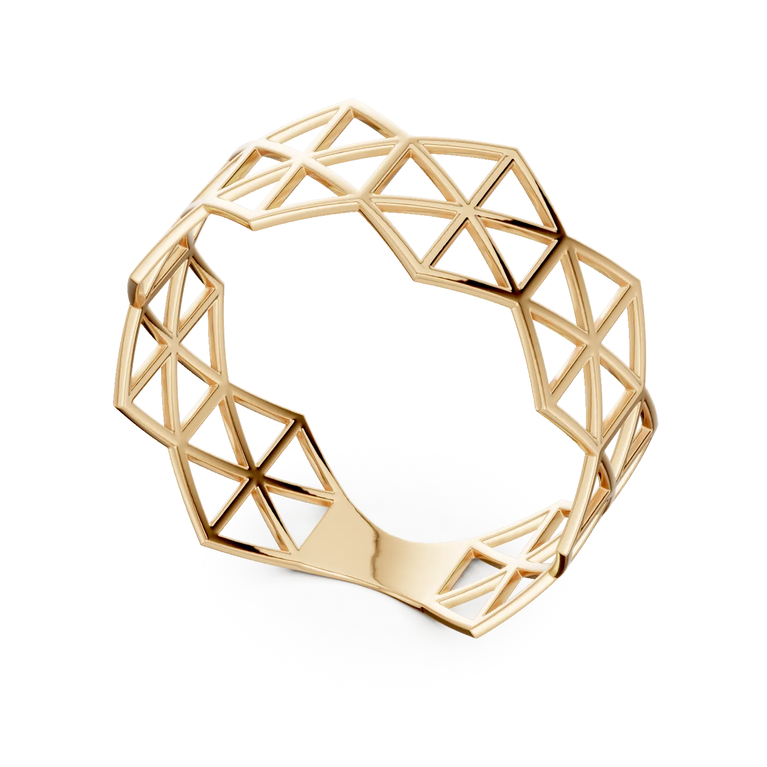 Inel geometric din aur galben - imagine 2