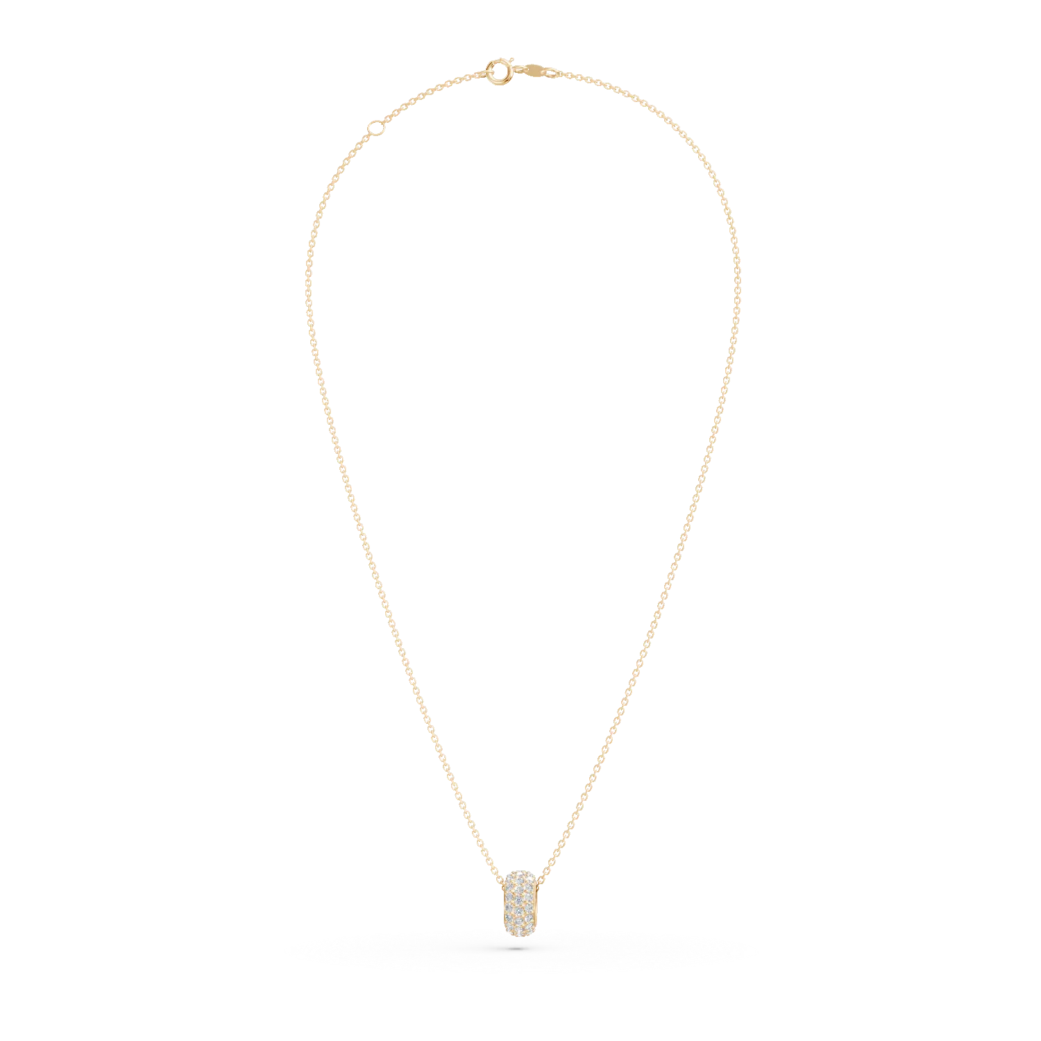 Lant cu pandantiv rotund din aur galben cu diamante de 0.4ct
