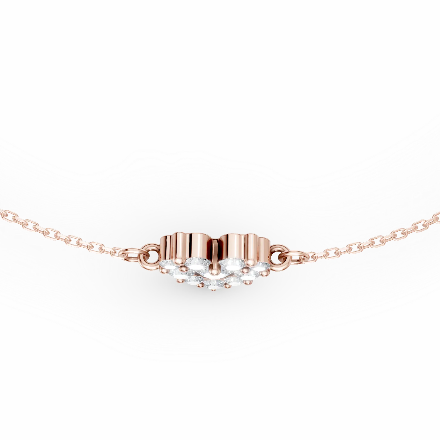 Bratara cu pandantiv din aur roz cu diamante de 0.2ct