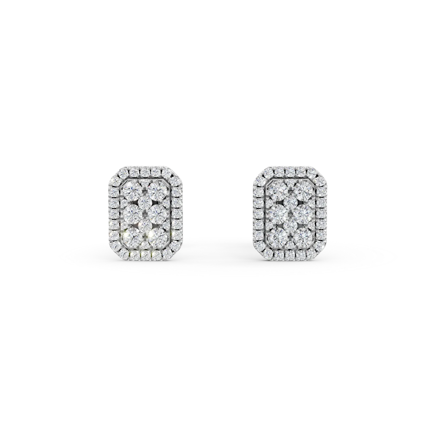 Cercei minimalisti din aur alb cu diamante de 0.7ct