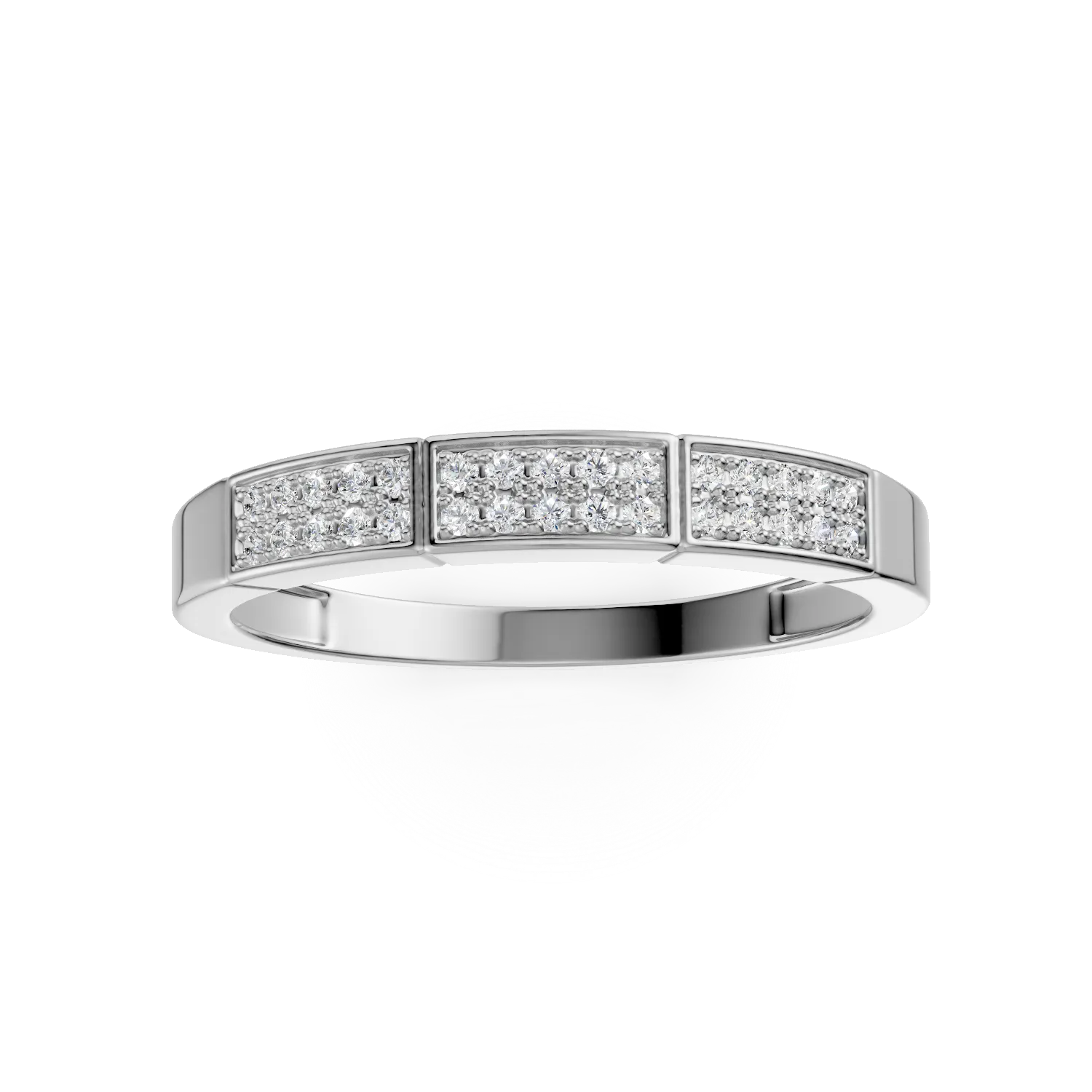 Inel microsetting din aur alb cu diamante de 0.08ct