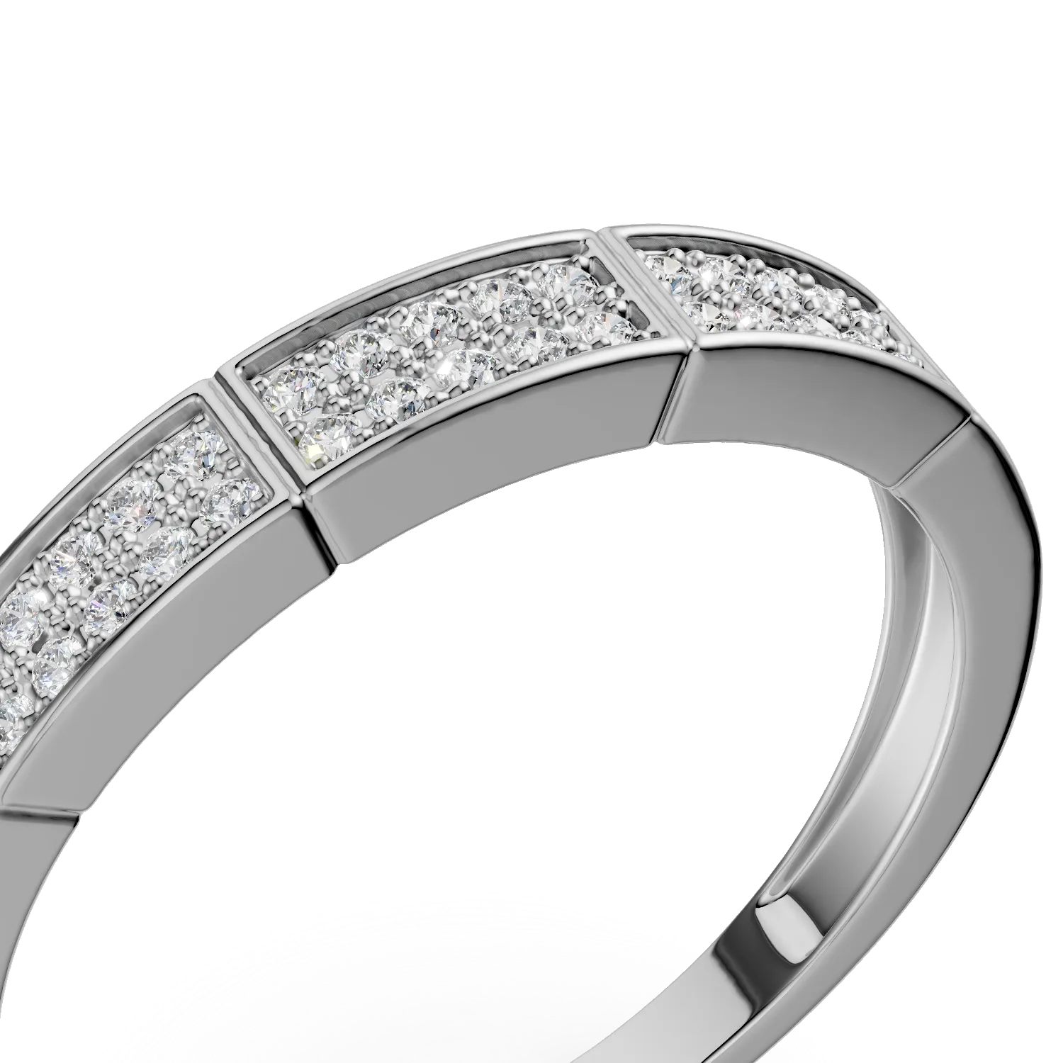 Inel microsetting din aur alb cu diamante de 0.08ct