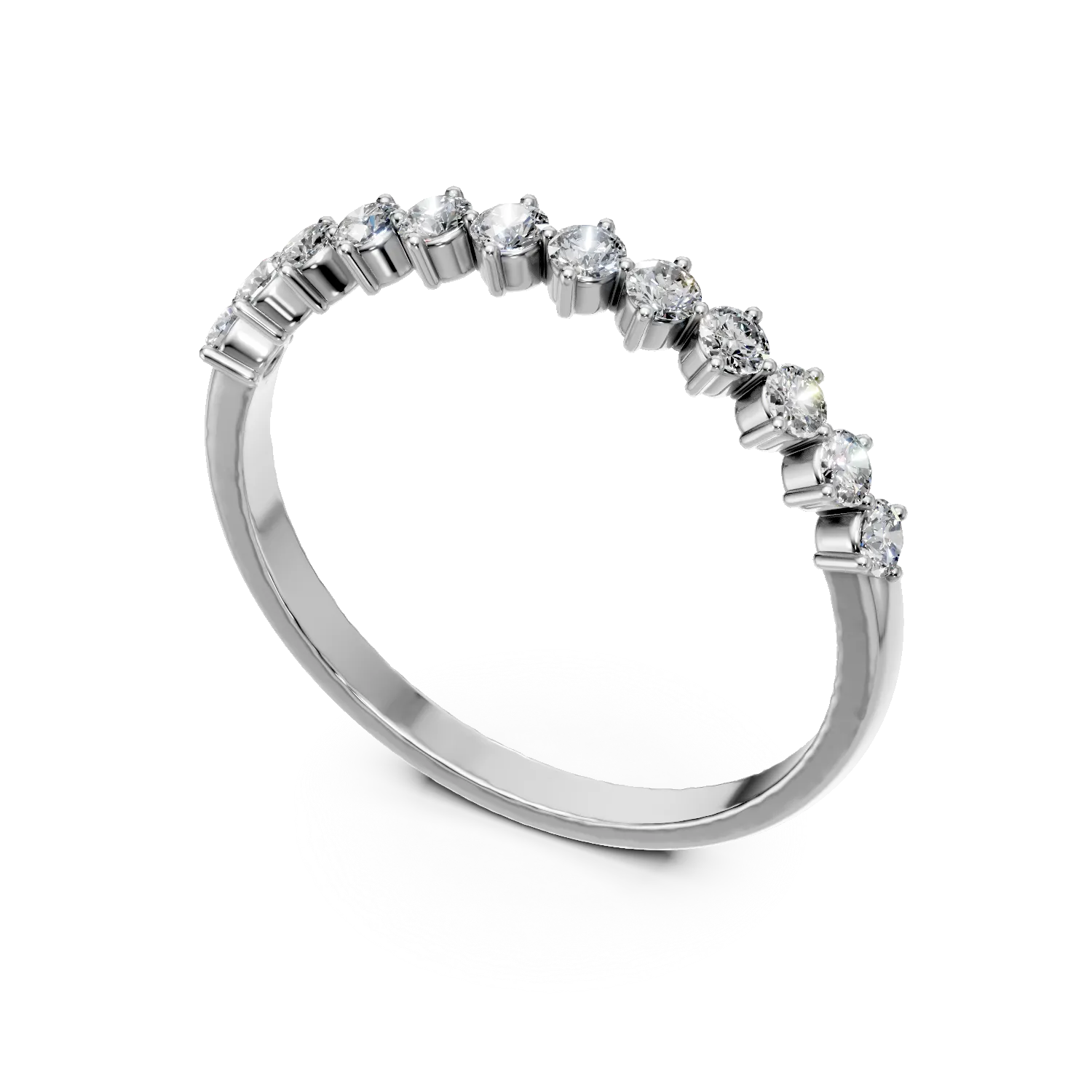 Inel din aur alb cu diamante microsetting de 0.2ct