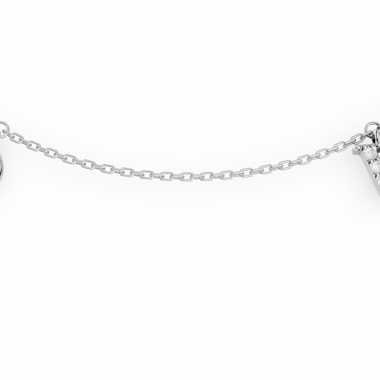 Bratara cu charmuri din aur alb cu diamante de 0.06ct - imagine 3