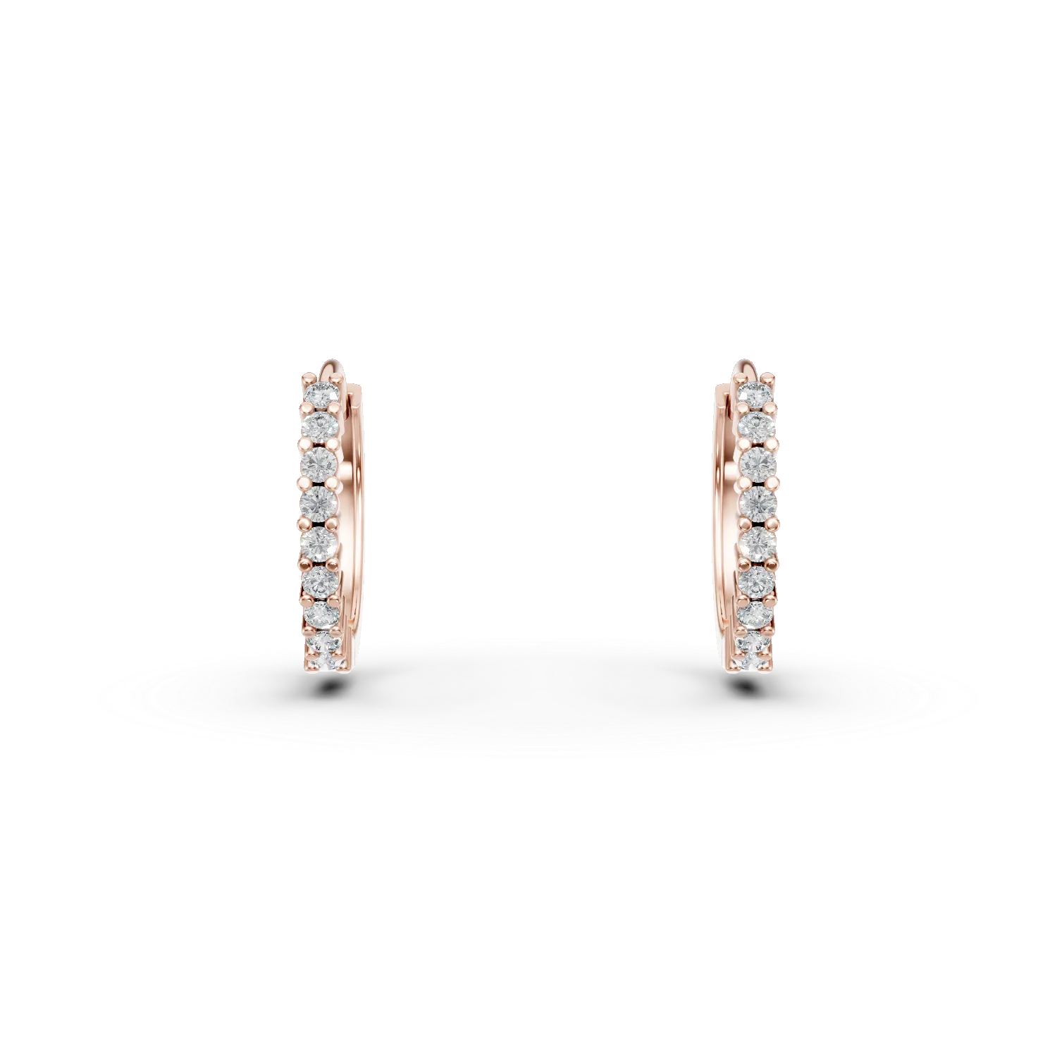 Cercei minimalisti din aur roz cu diamante de 0.14ct