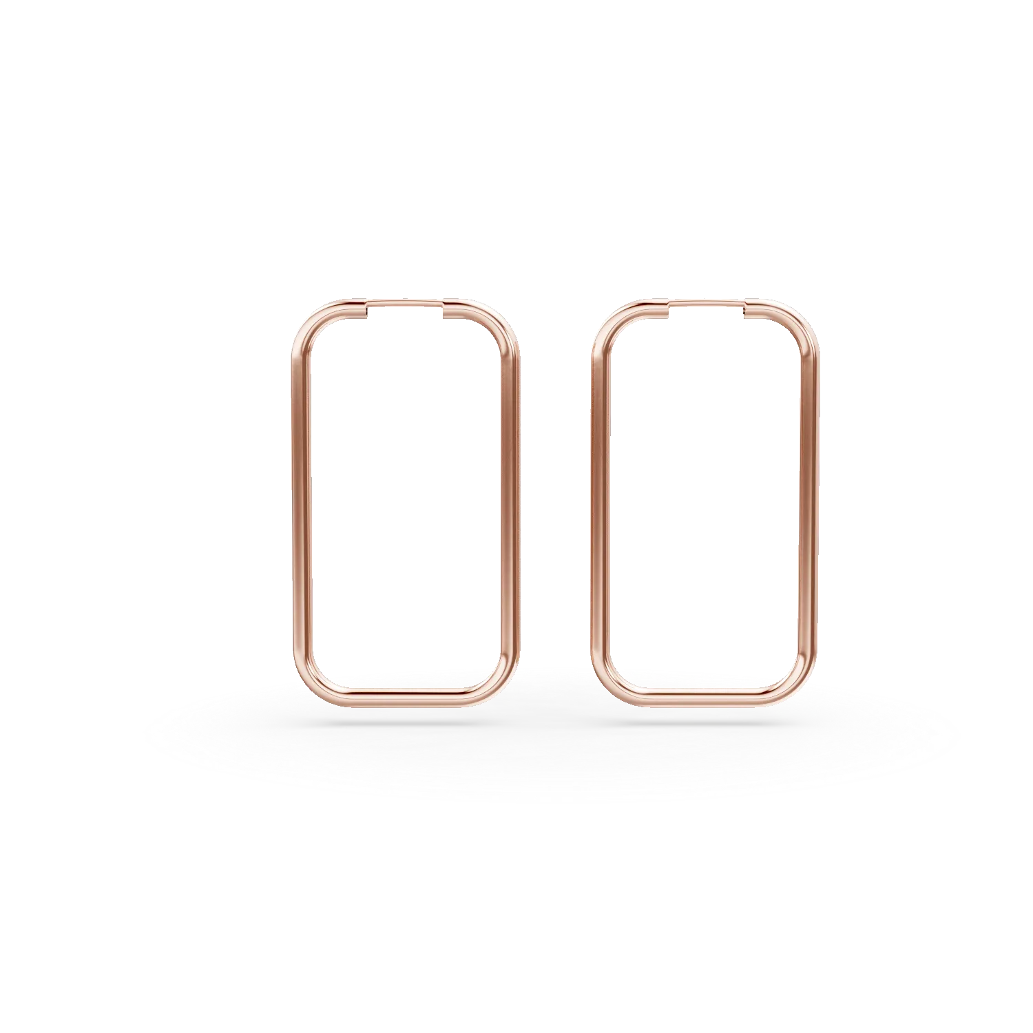 Cercei geometrici din aur roz