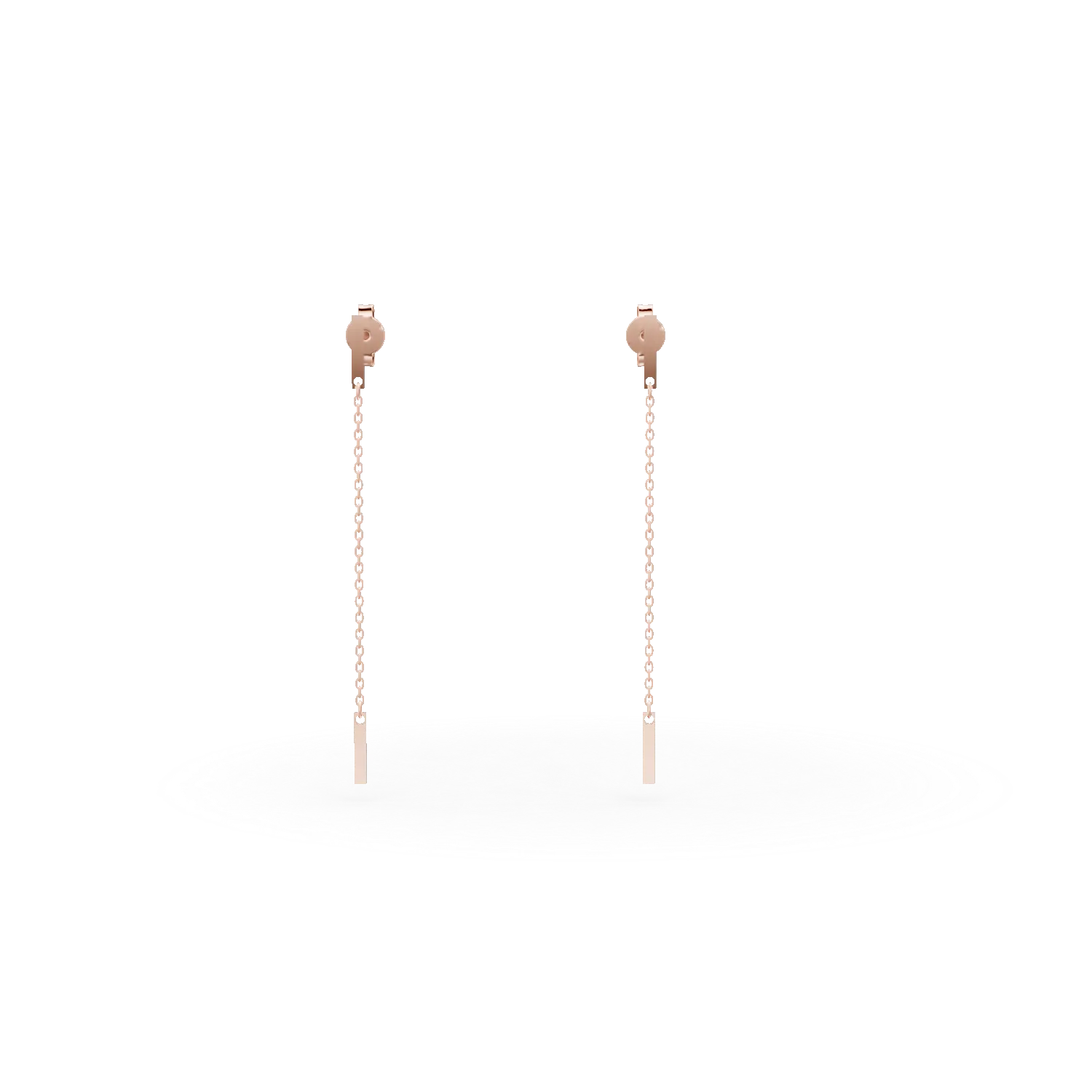 Cercei lungi din aur roz