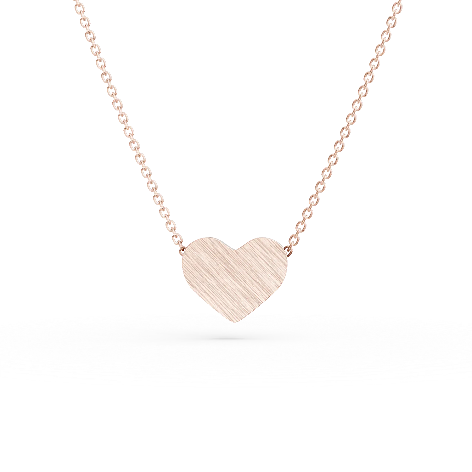 Lant cu pandantiv inimioara din aur roz