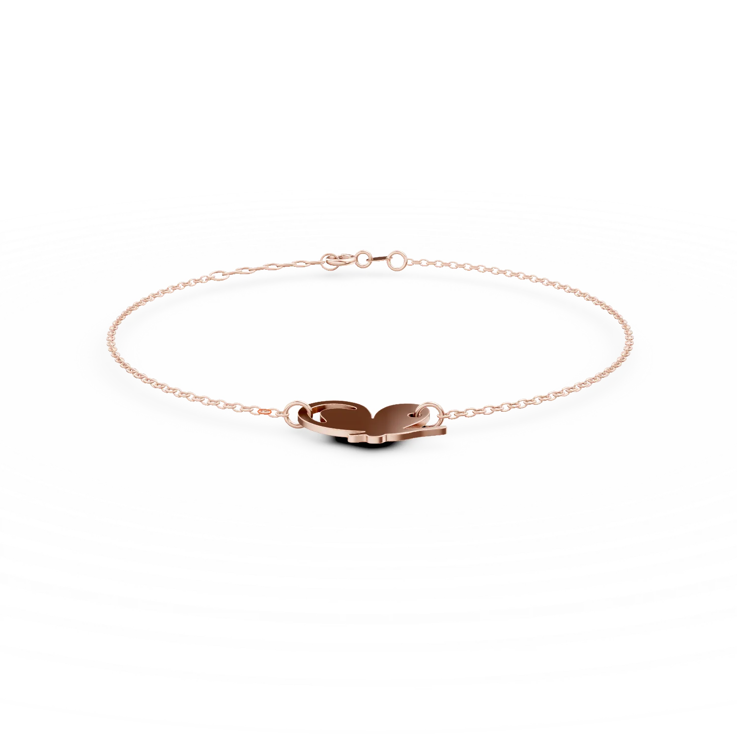 Bratara cu fluture din aur roz