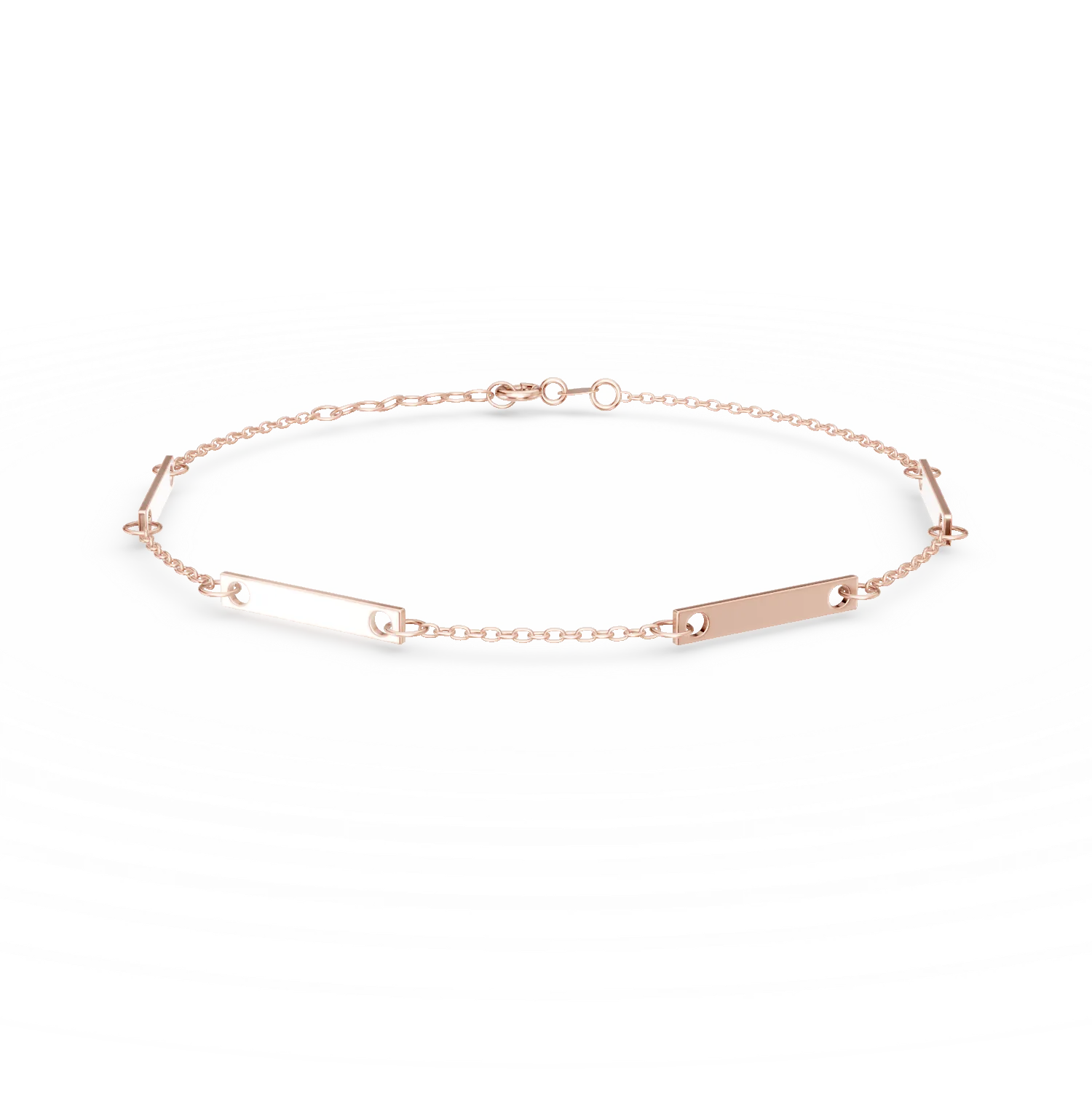 Bratara cu detalii geometrice din aur roz