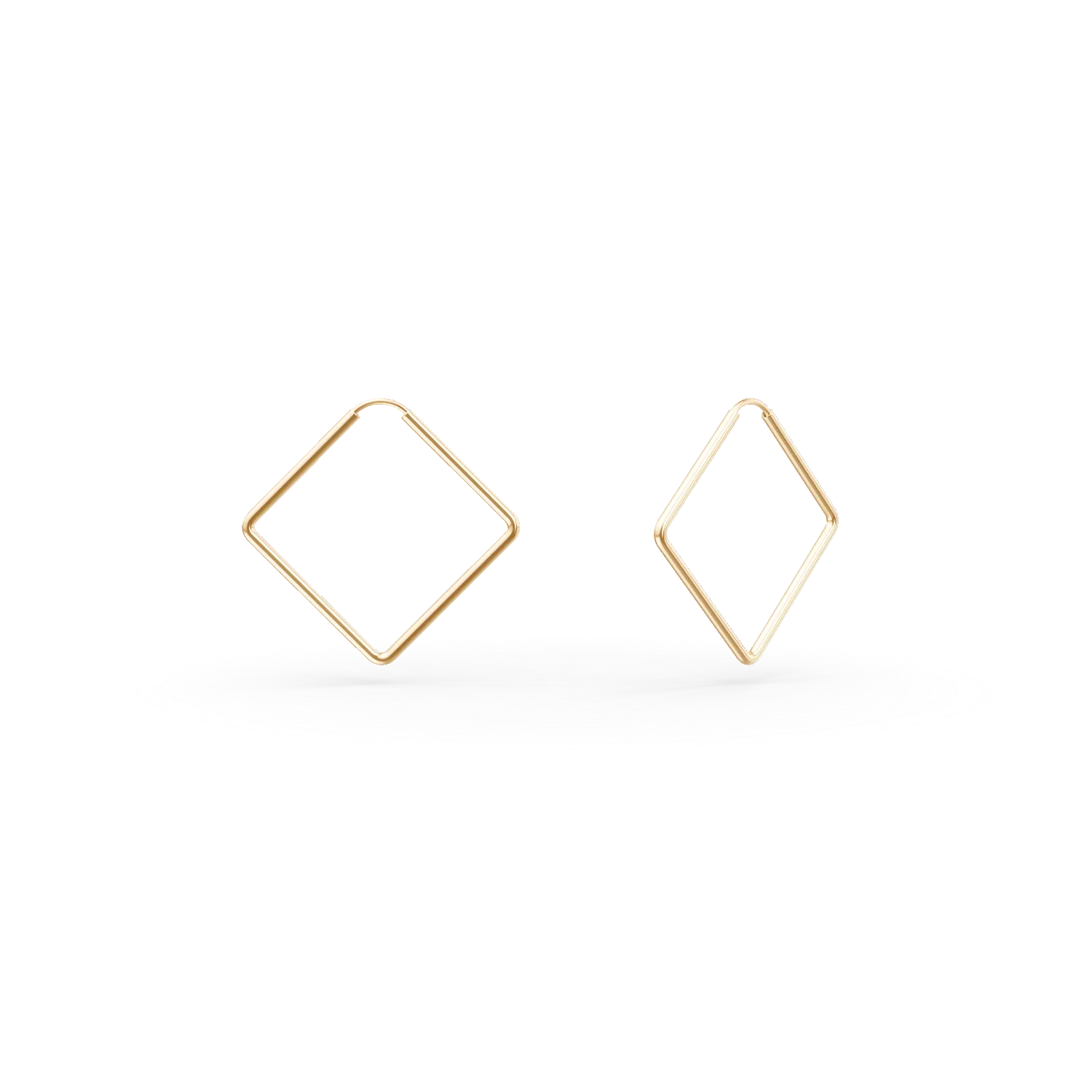 Cercei geometrici din aur galben