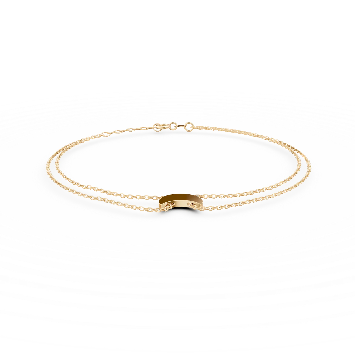 Bratara dubla cu semiluna din aur galben