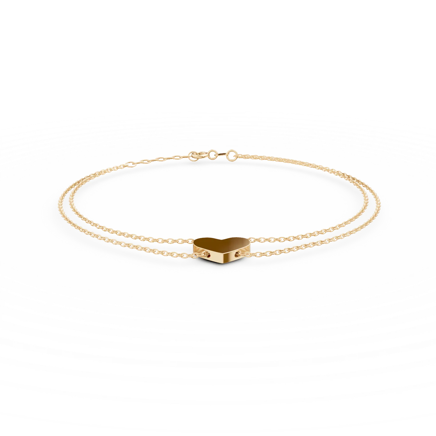 Bratara dubla cu inimioara din aur galben