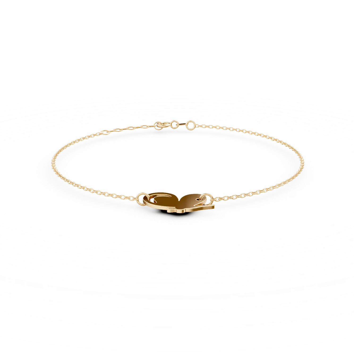 Bratara cu pandantiv inima din aur galben