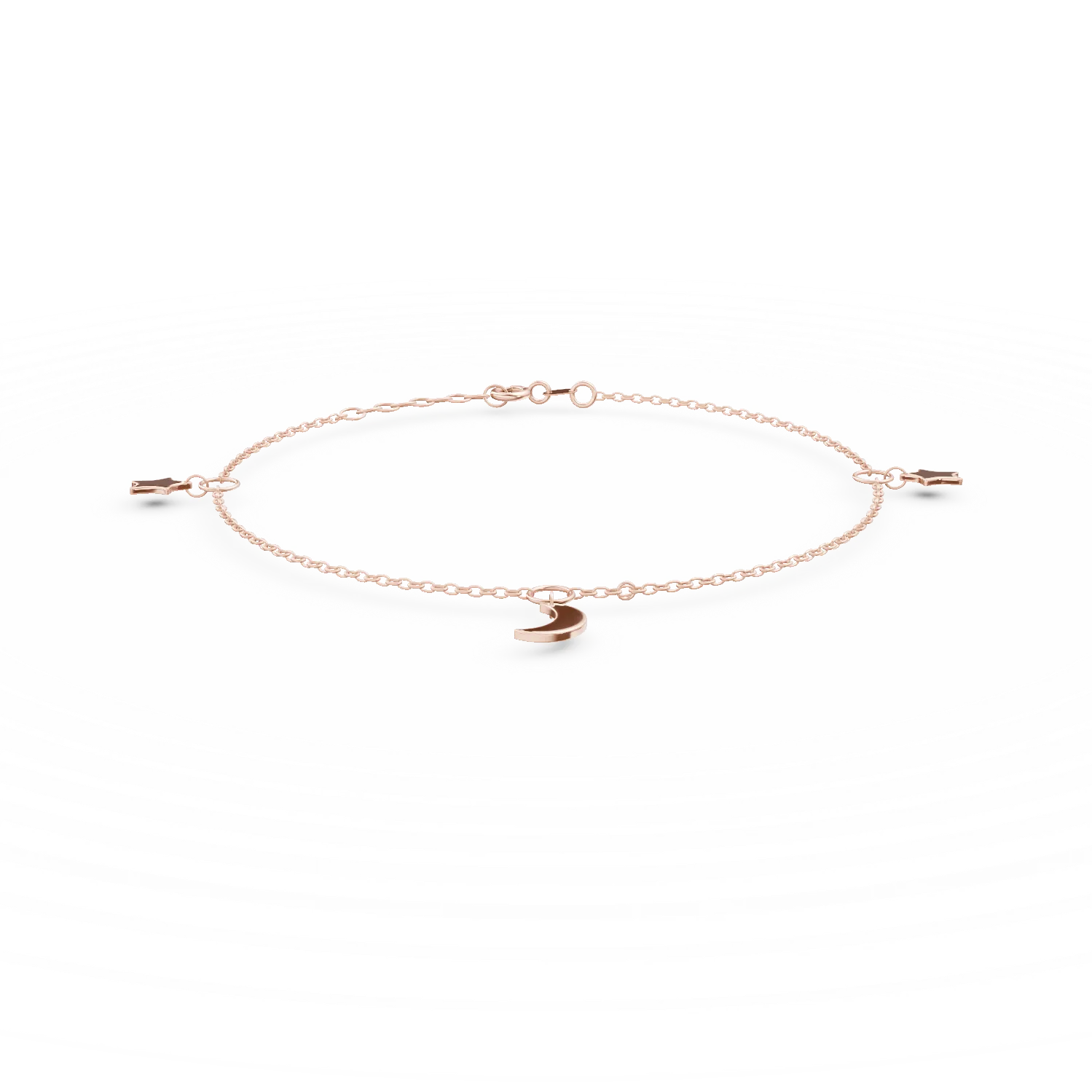 Bratara cu charmuri din aur roz