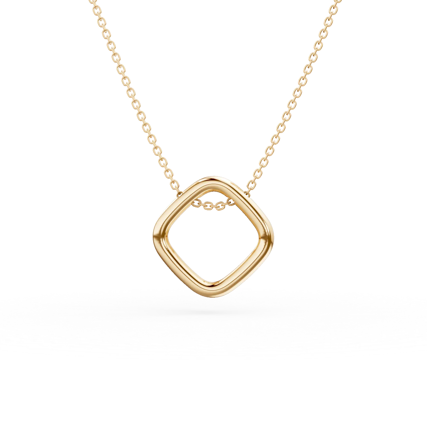 Lant cu pandantiv geometric din aur galben