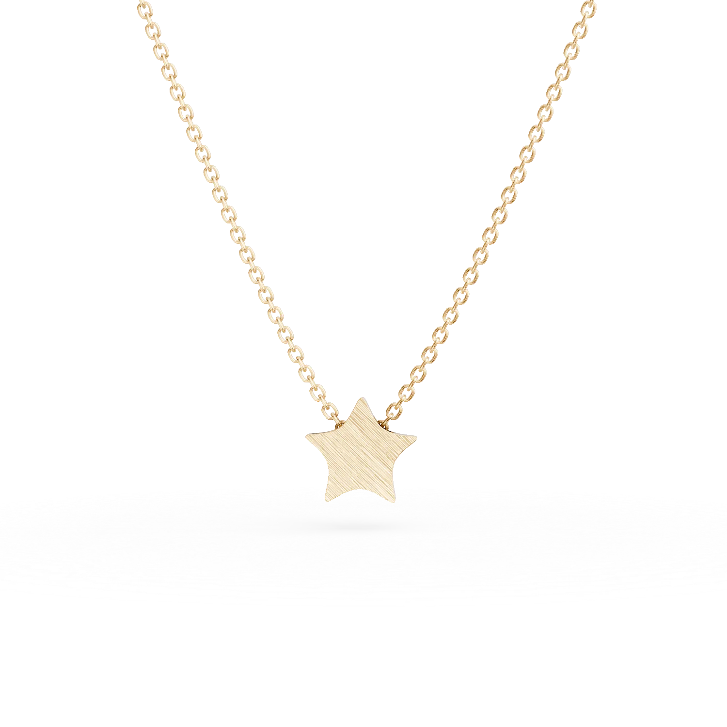 Lant cu pandantiv steluta din aur galben