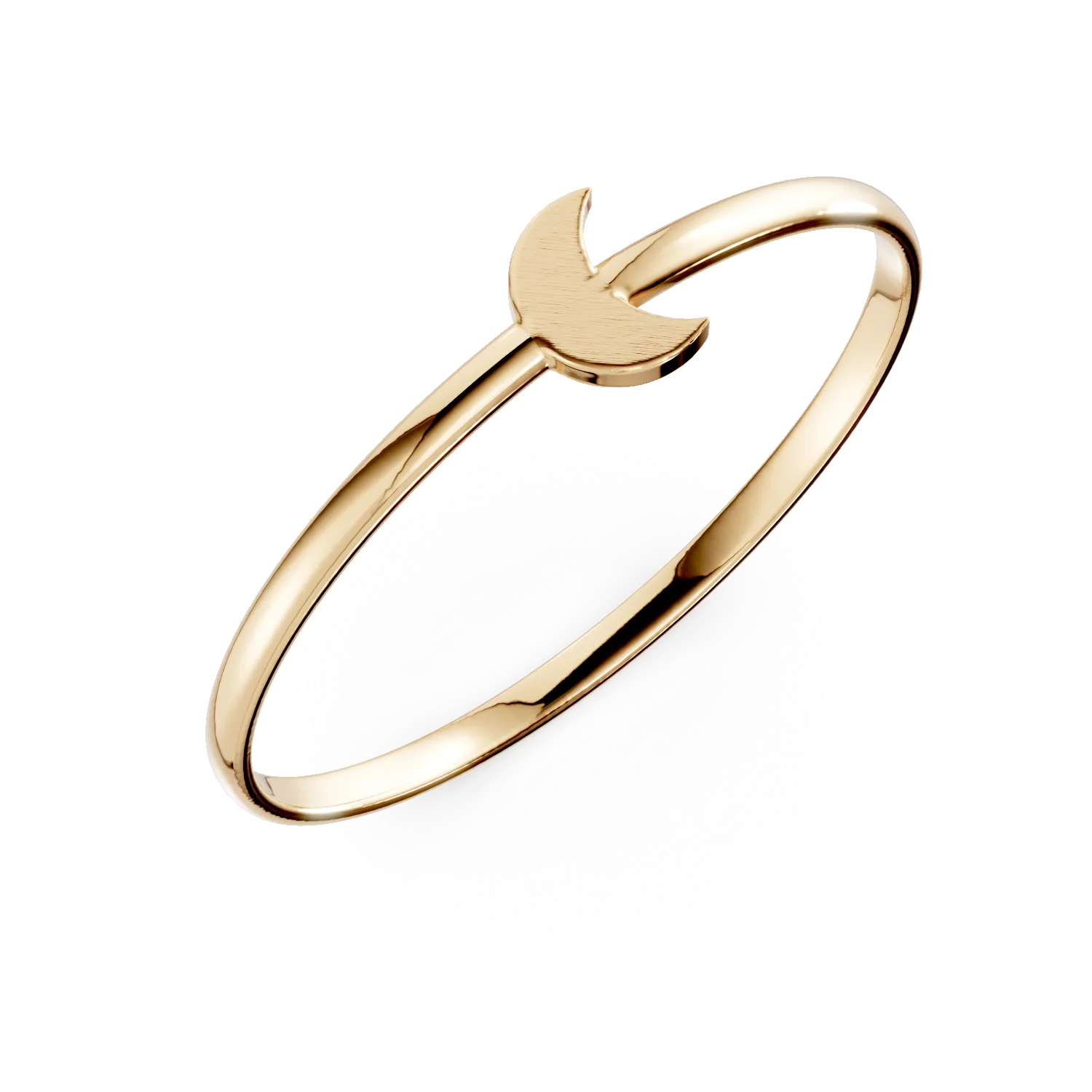 Inel cu semiluna din aur galben