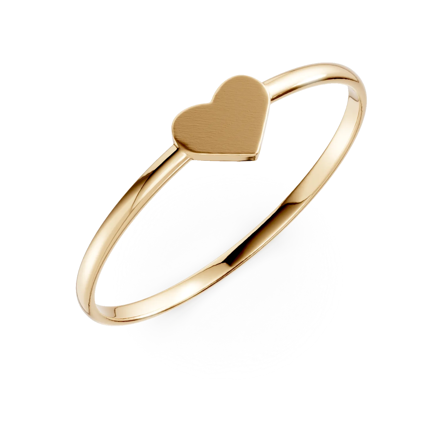 Inel cu inimioara din aur galben