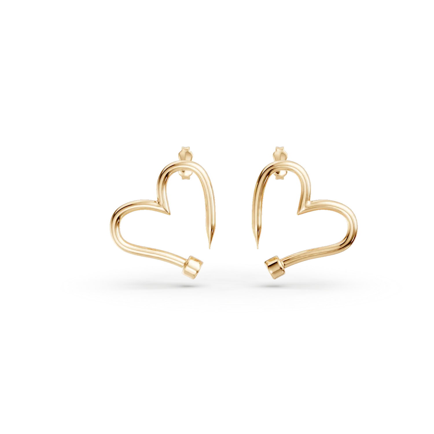 Cercei inimi din aur galben