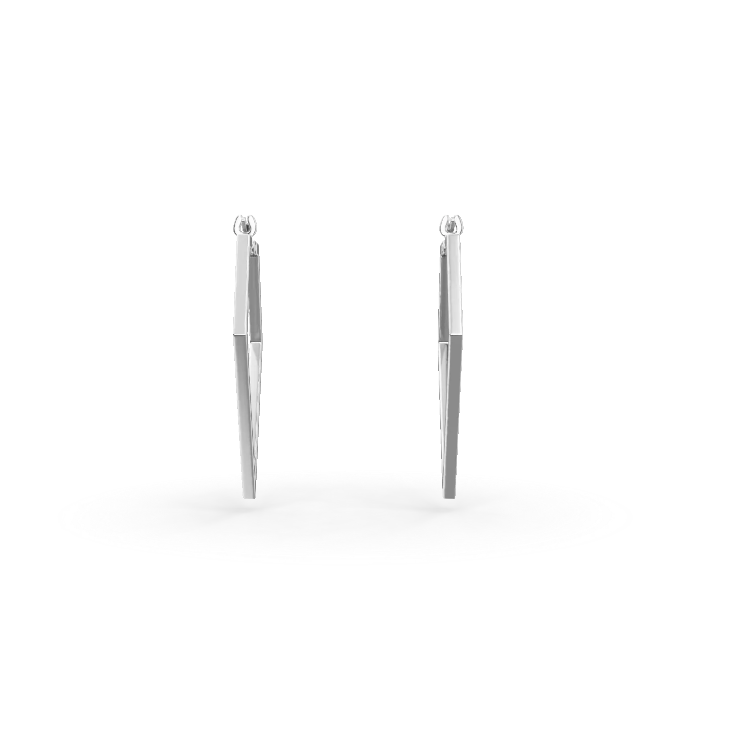 Cercei geometrici din aur alb