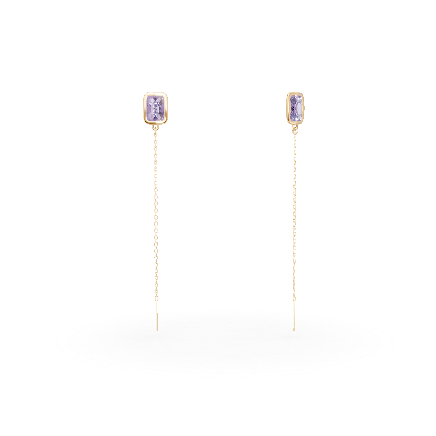 Cercei lungi din aur galben cu zirconii mov Apparel & Accessories > Jewelry > Earrings DAAR 2 Cercei lungi din aur galben cu zirconii mov Apparel & Accessories > Jewelry > Earrings DAAR 2