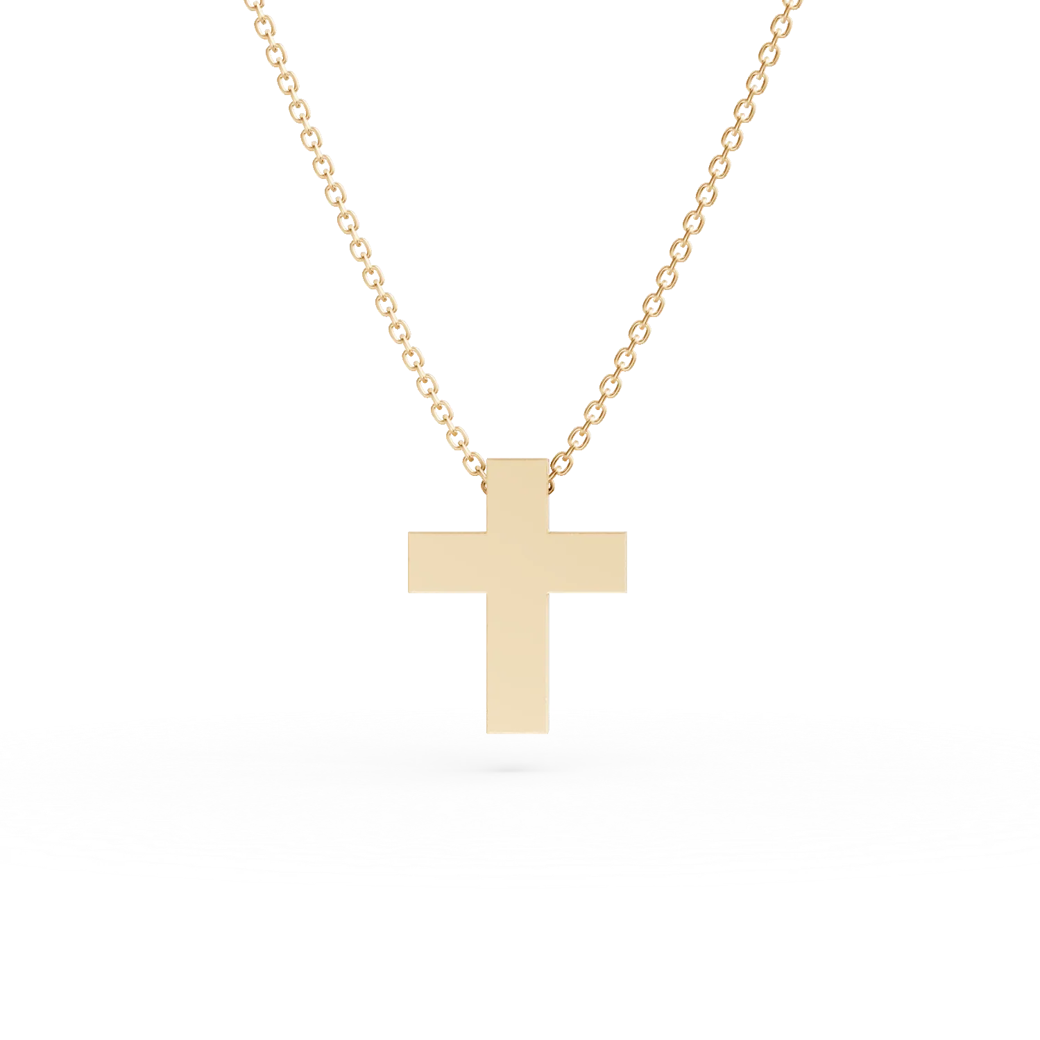 Lant cu pandantiv cruce din aur galben