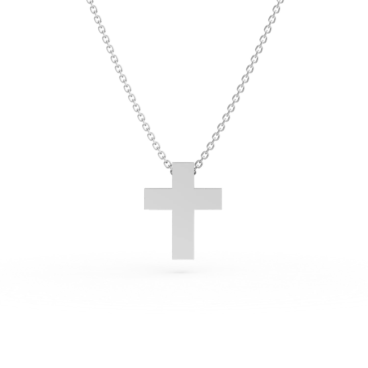 Lant cu pandantiv cruce din aur alb