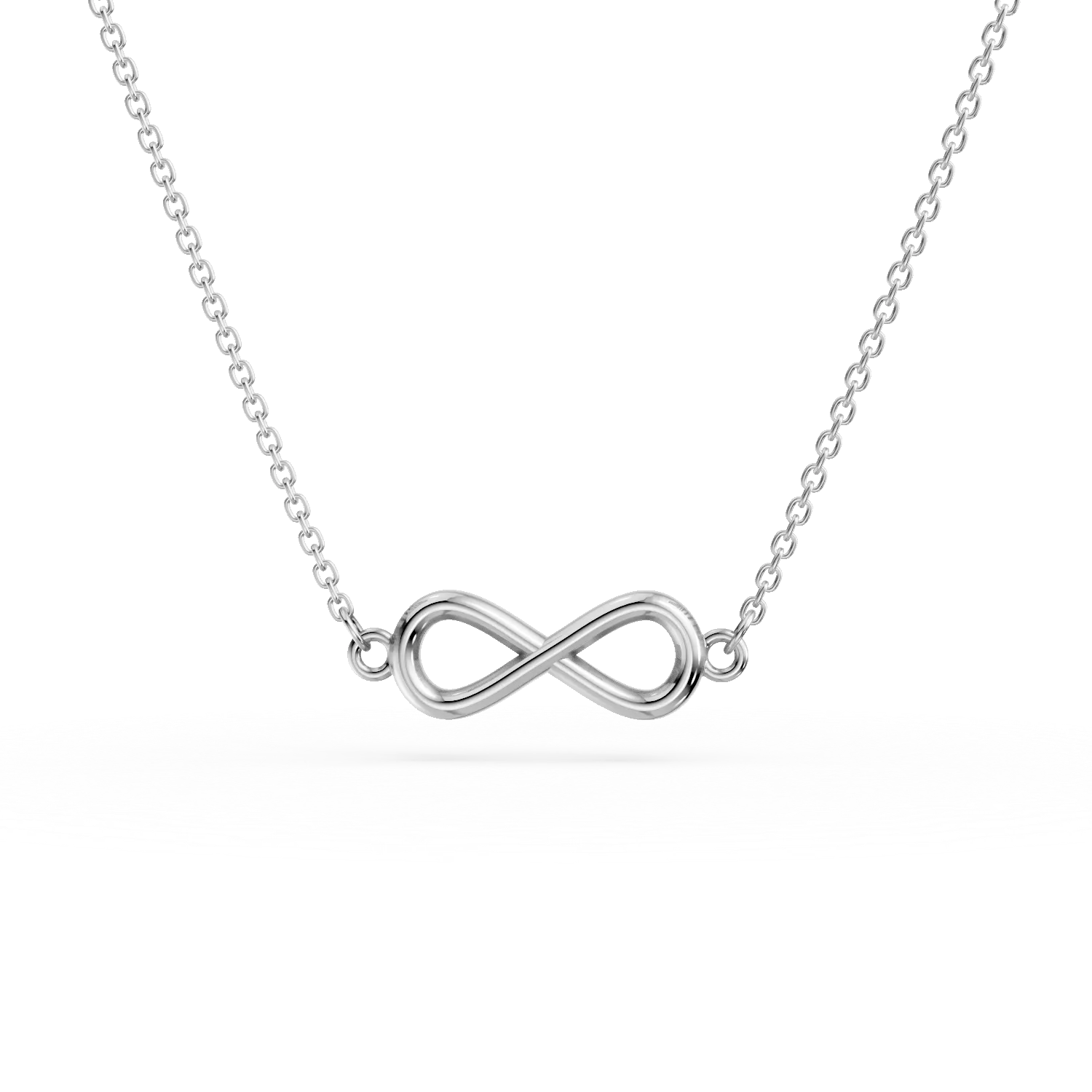 Lant cu pandantiv infinit din aur alb