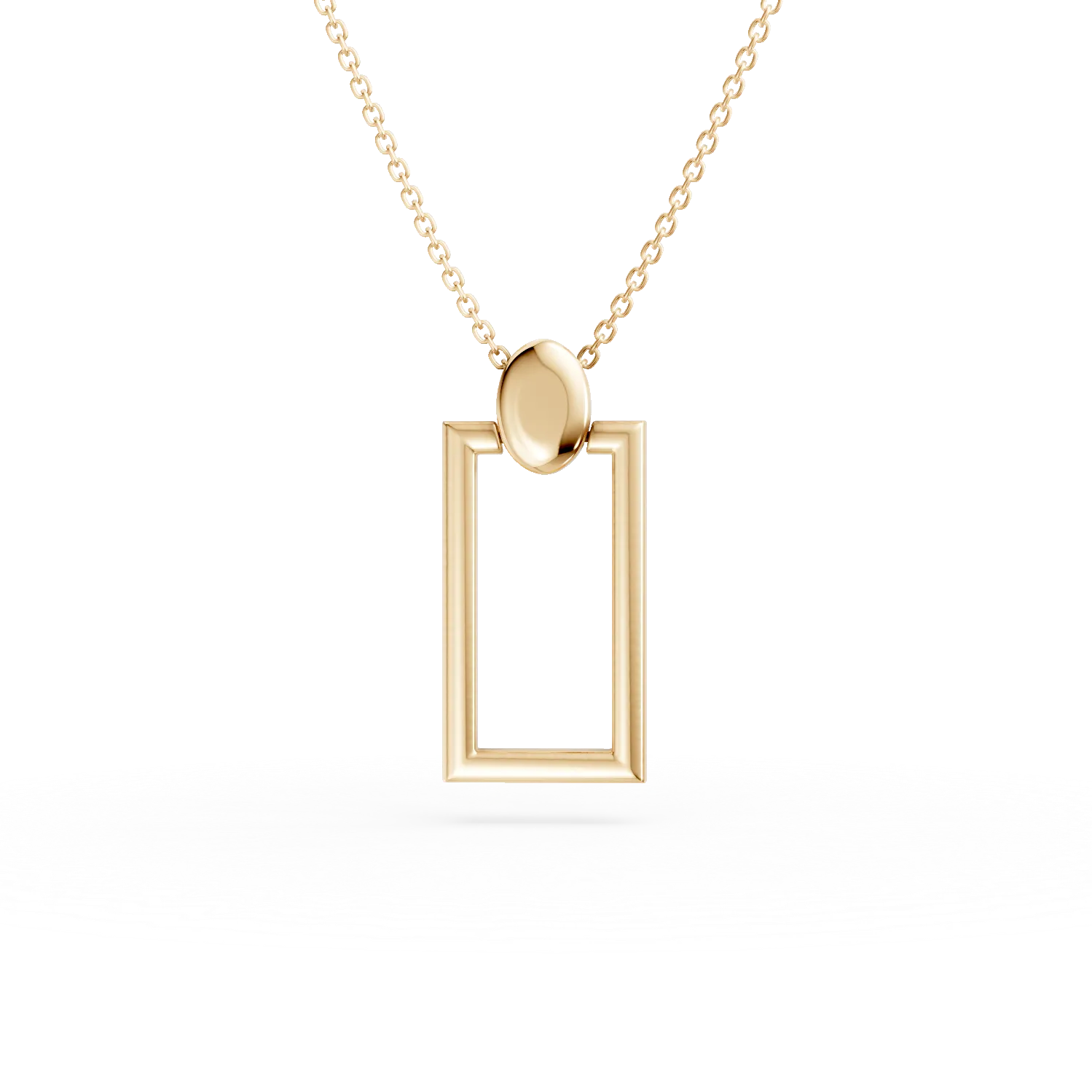 Lant cu pandantiv geometric din aur galben