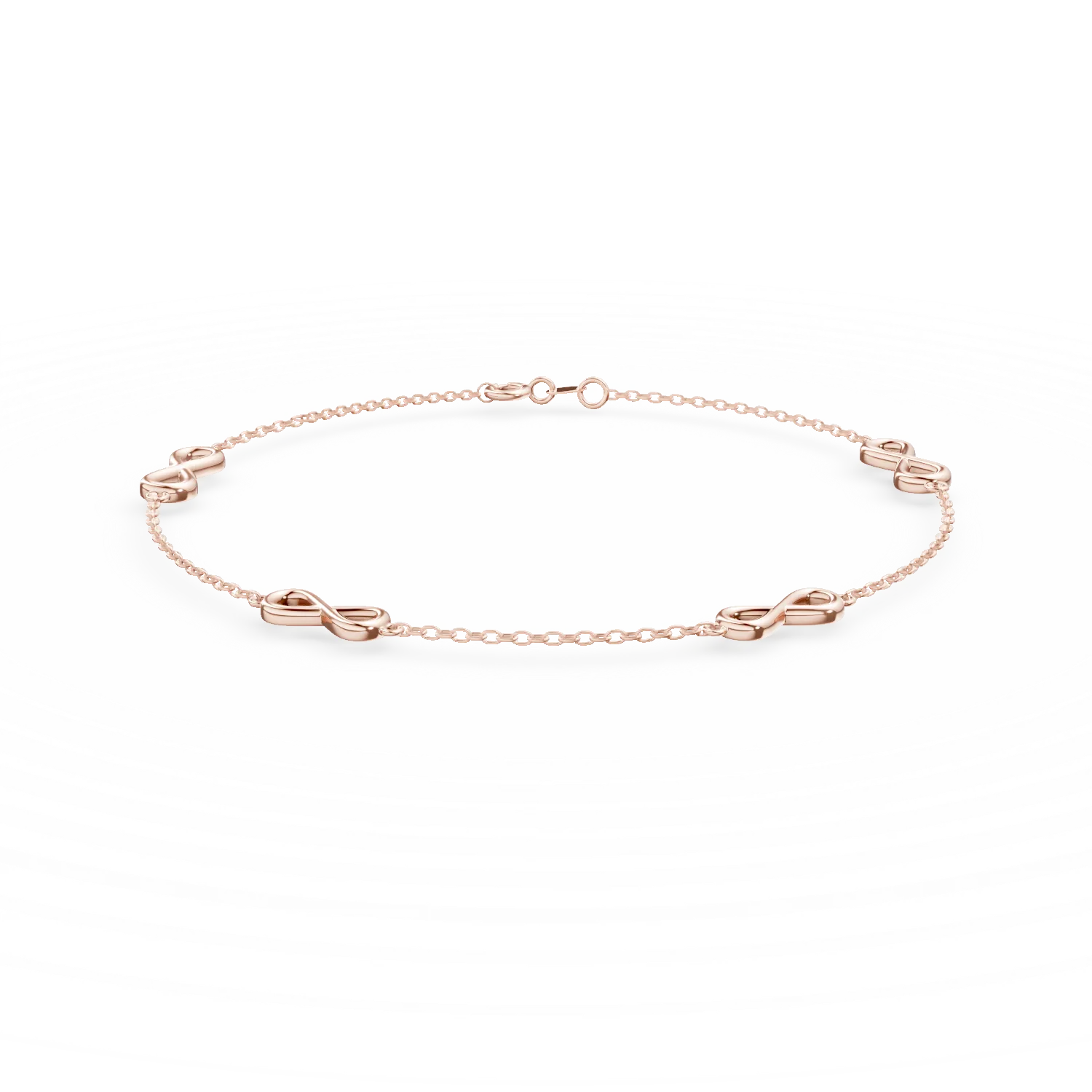 Bratara cu pandantive infinit din aur roz