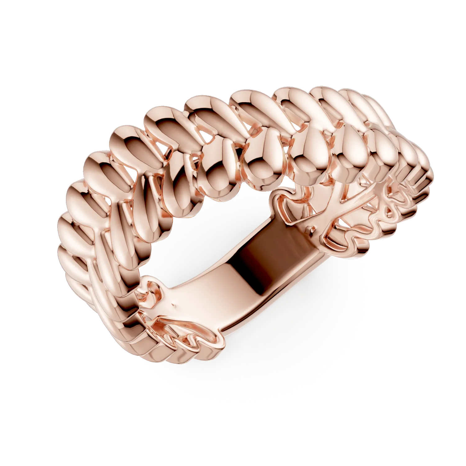 Inel impletit din aur roz