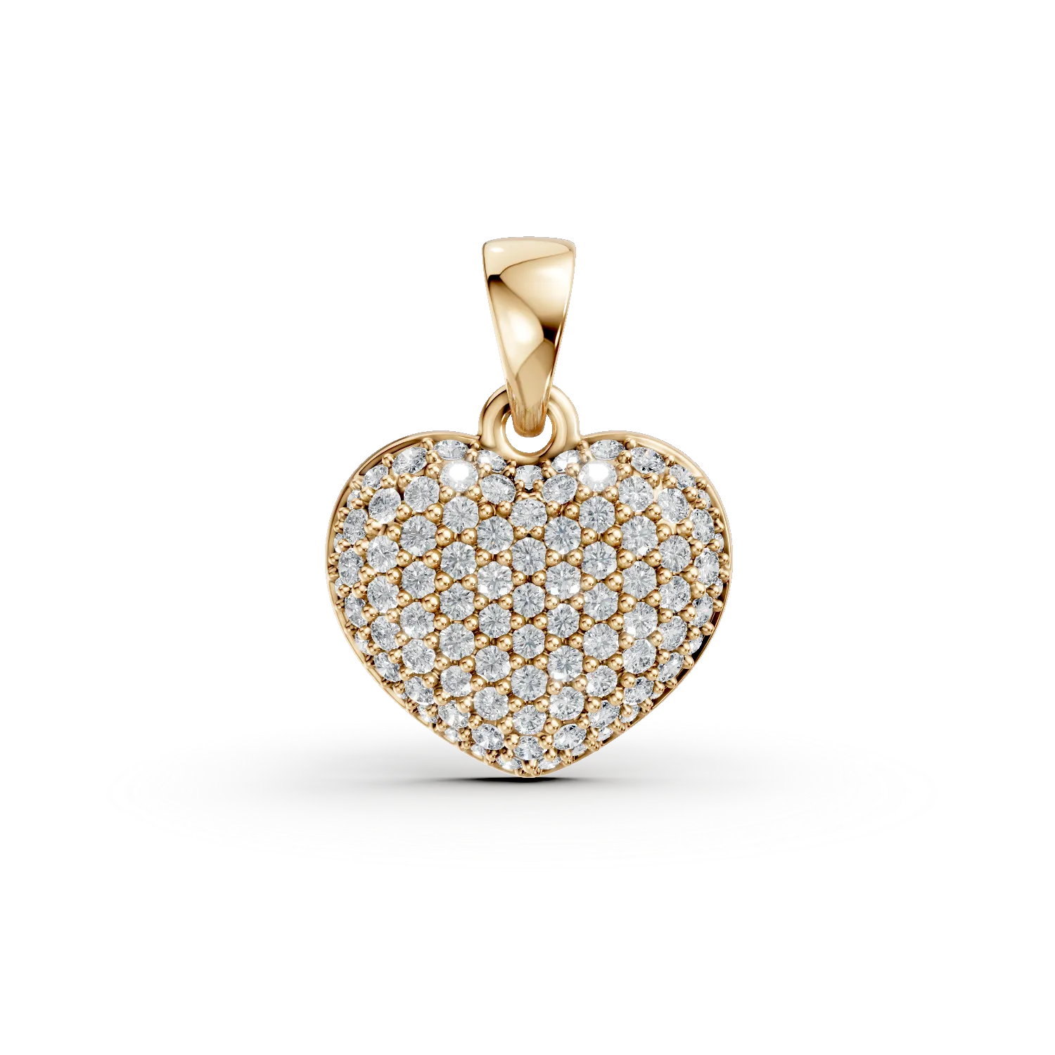 Pandantiv inima din aur galben cu zirconii