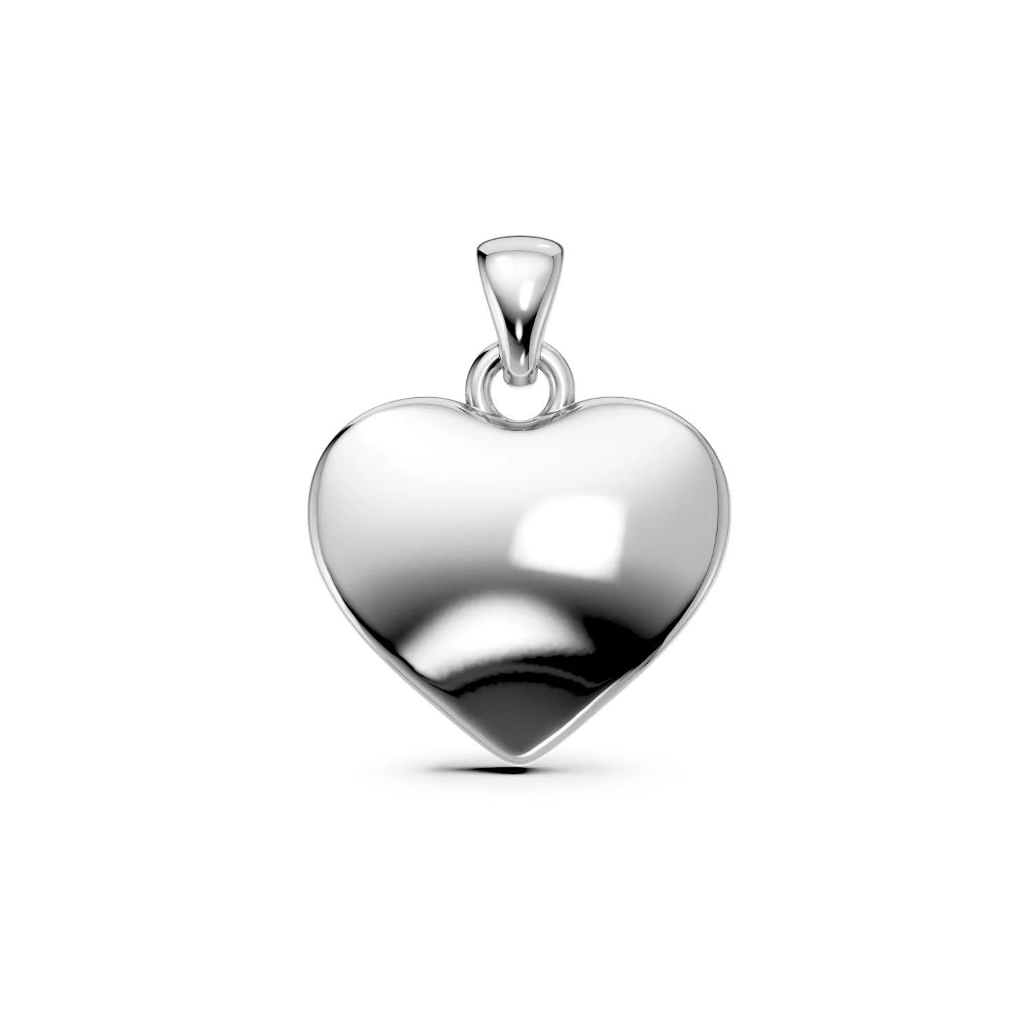 Pandantiv inima din aur alb