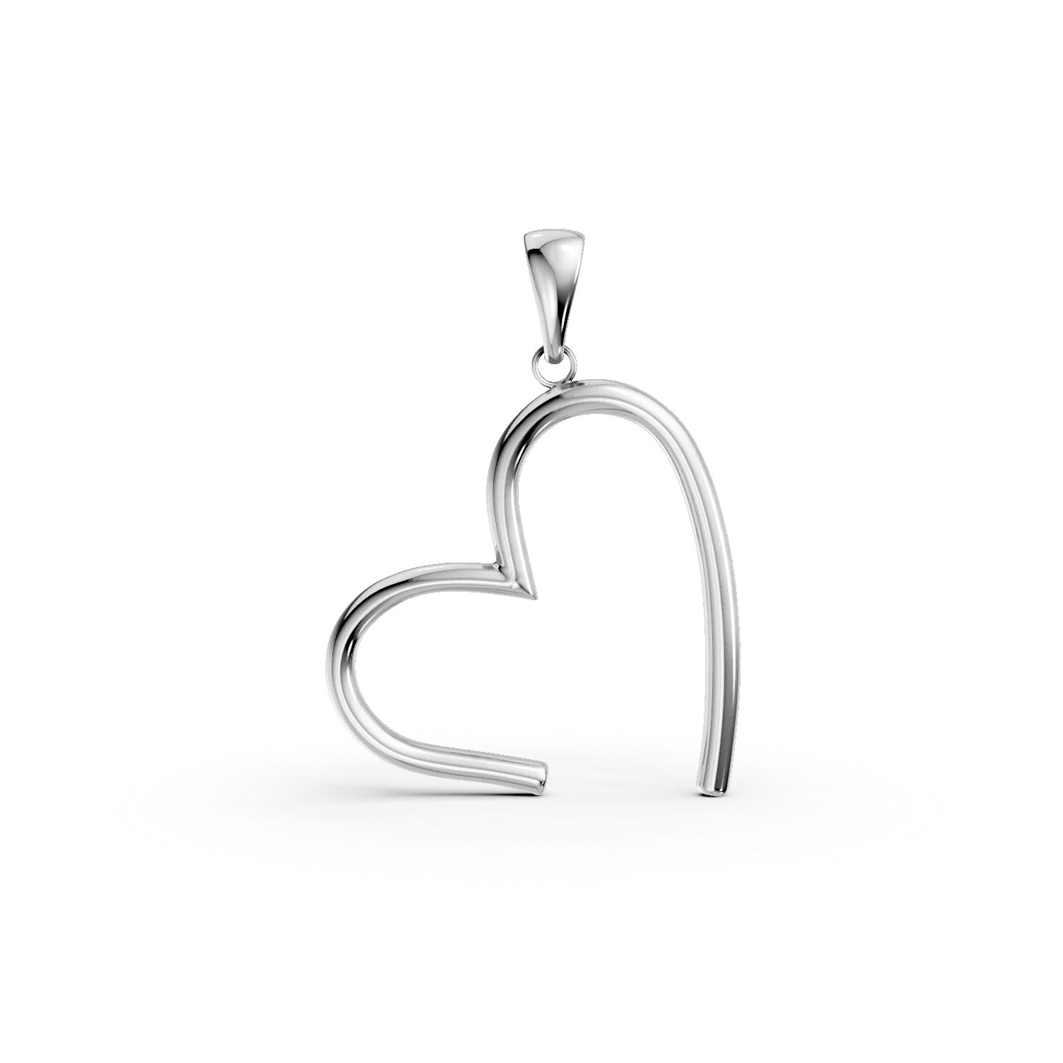 Pandantiv inima din aur alb