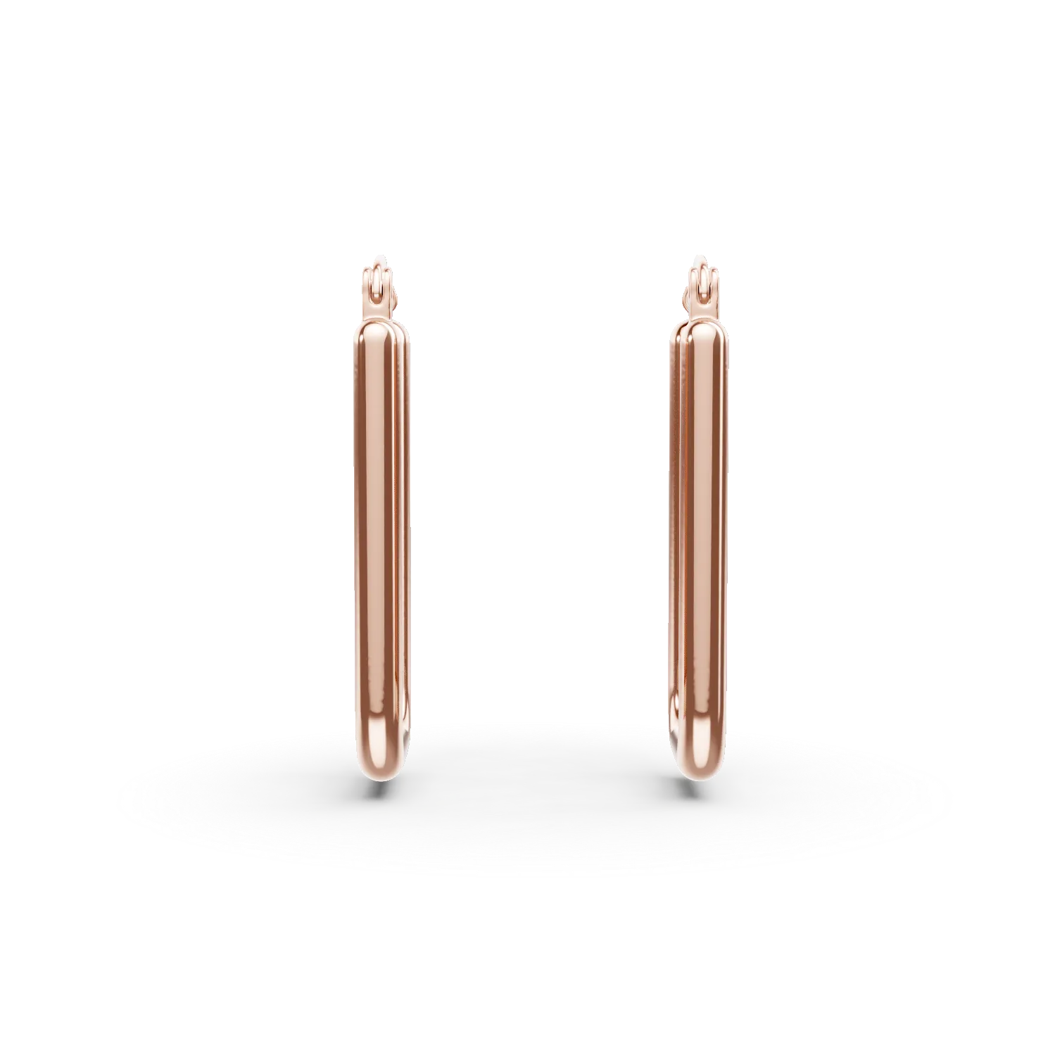 Cercei geometrici din aur roz