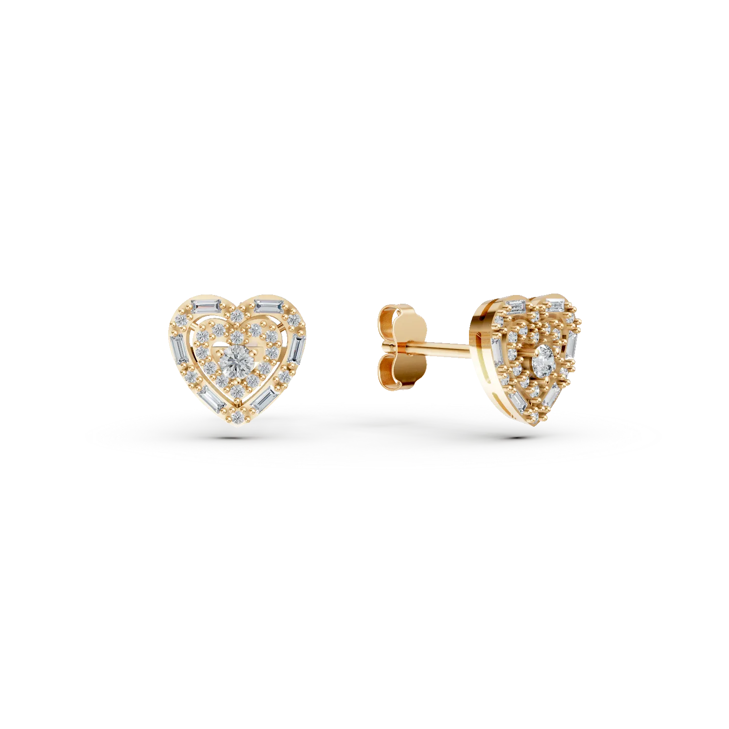 Cercei inimi din aur galben cu zirconii Apparel & Accessories > Jewelry > Earrings DAAR 2 Cercei inimi din aur galben cu zirconii Apparel & Accessories > Jewelry > Earrings DAAR 2