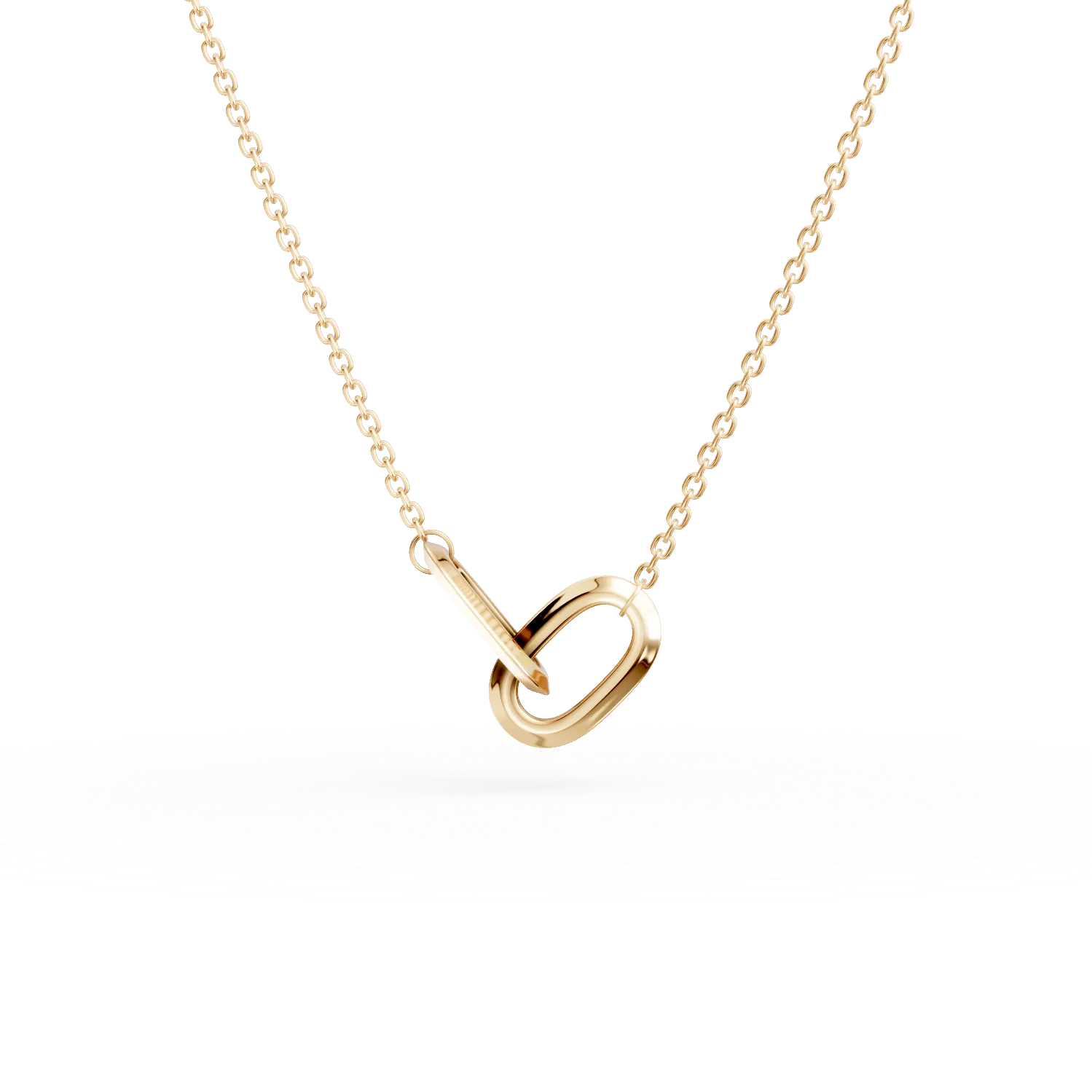 Lant cu pandantive geometrice din aur galben