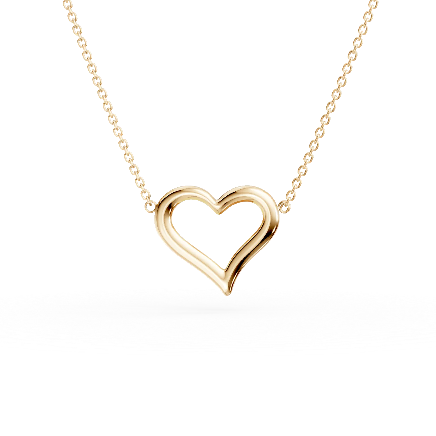 Lant cu pandantiv inima din aur galben