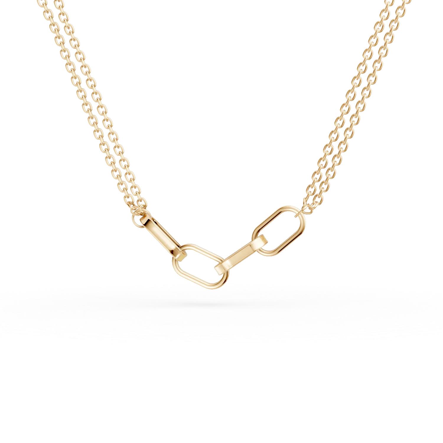 Colier minimalist din aur alb-galben