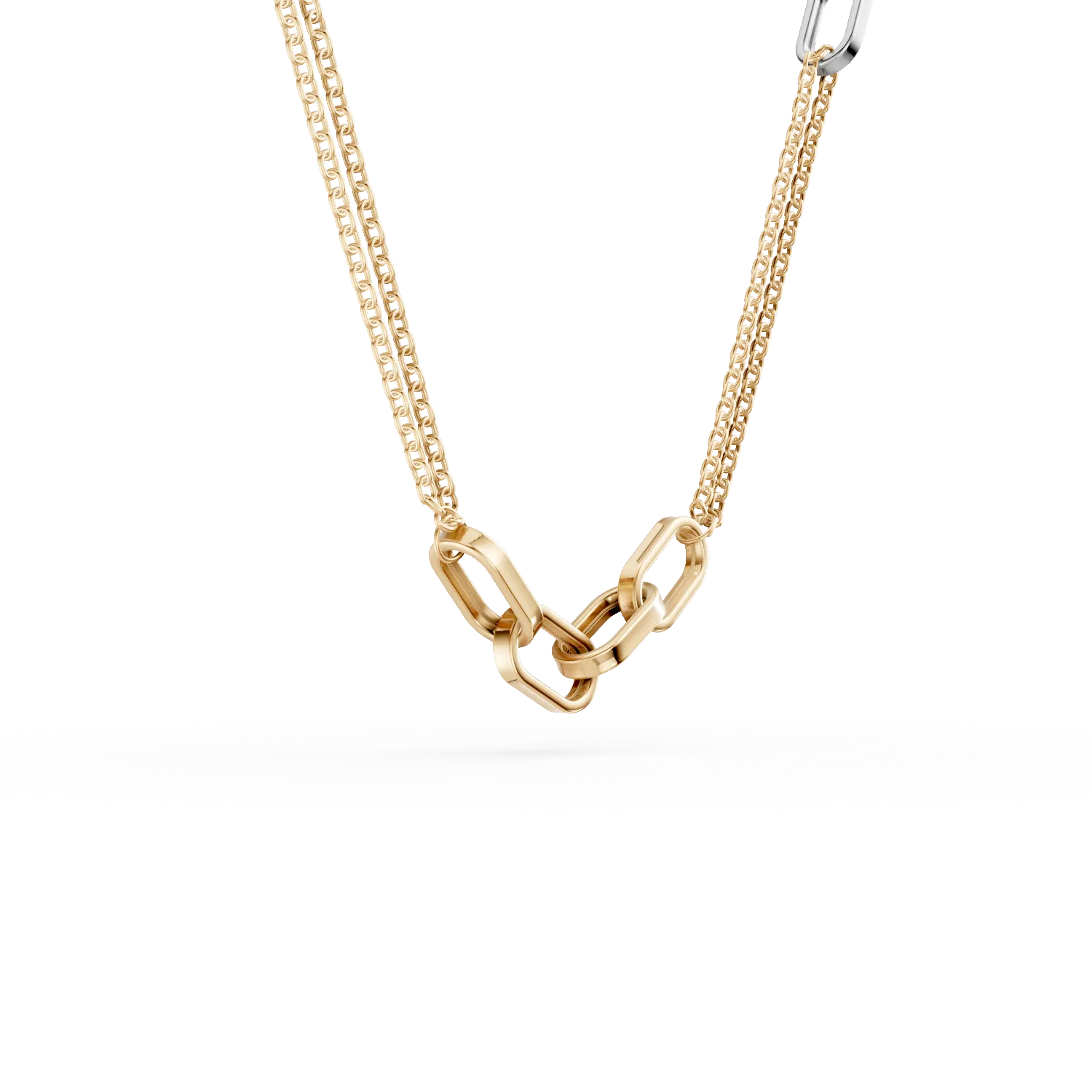Colier minimalist din aur alb-galben