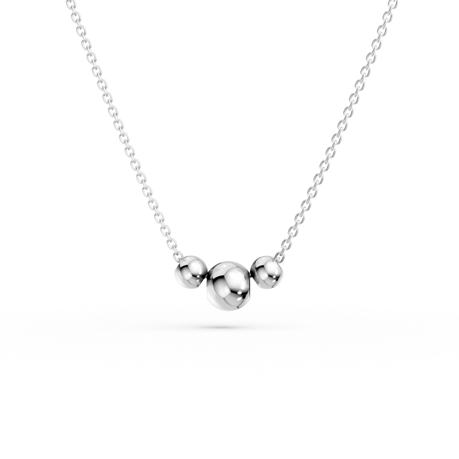 Lant cu pandantiv bilute din aur alb