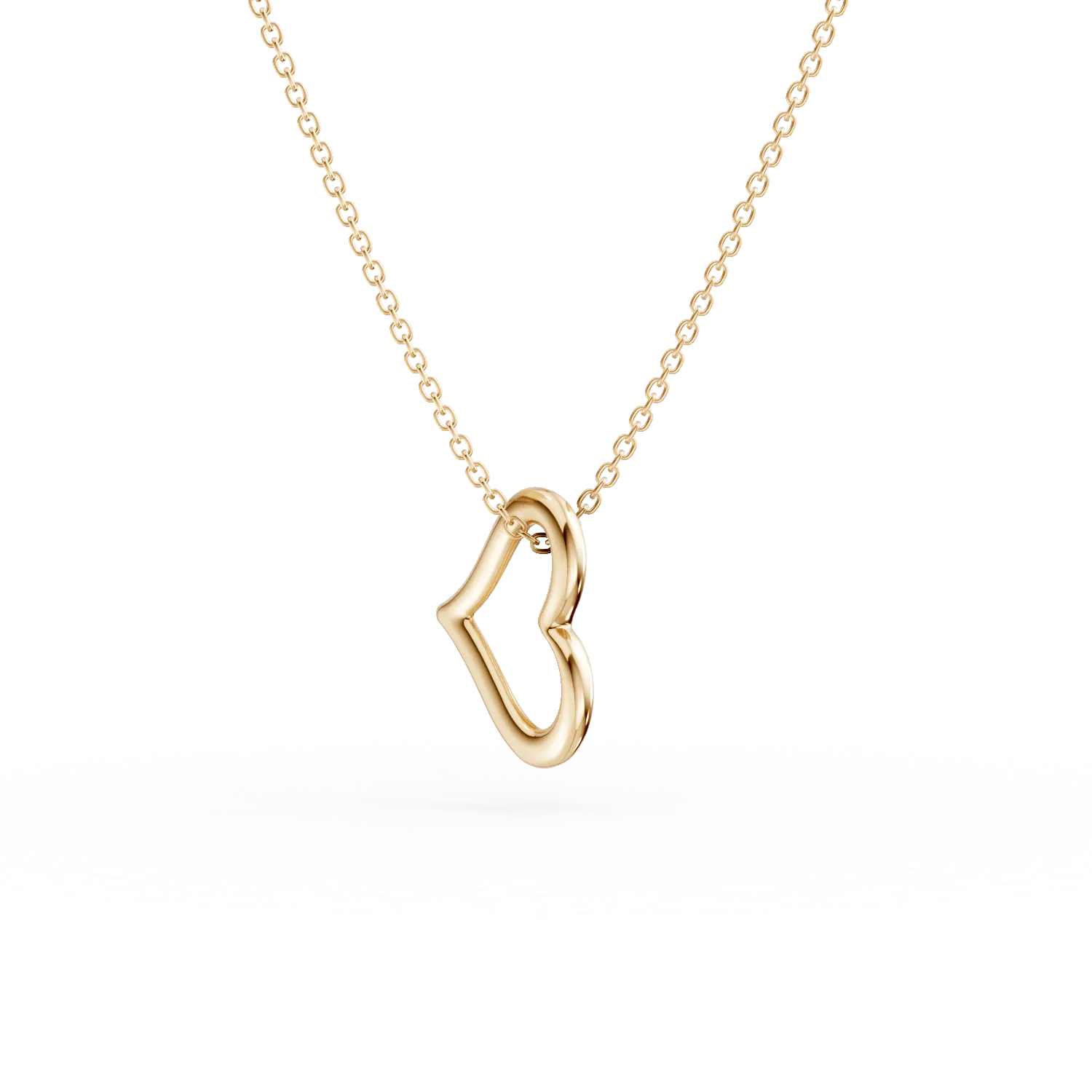 Lant cu pandantiv inima din aur galben