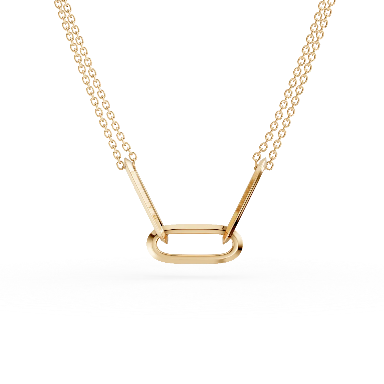 Lant cu pandantive geometrice din aur galben