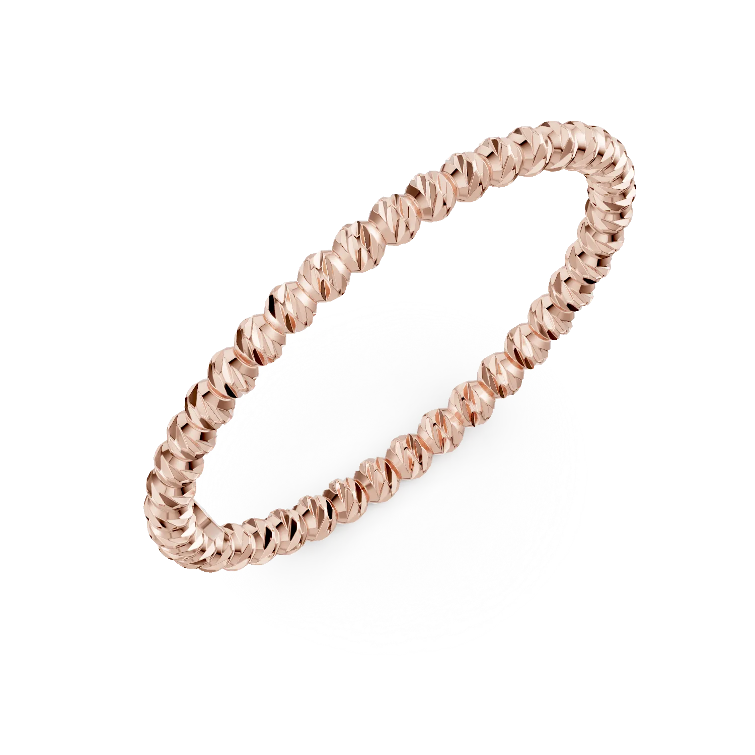 Inel cu bilute din aur roz