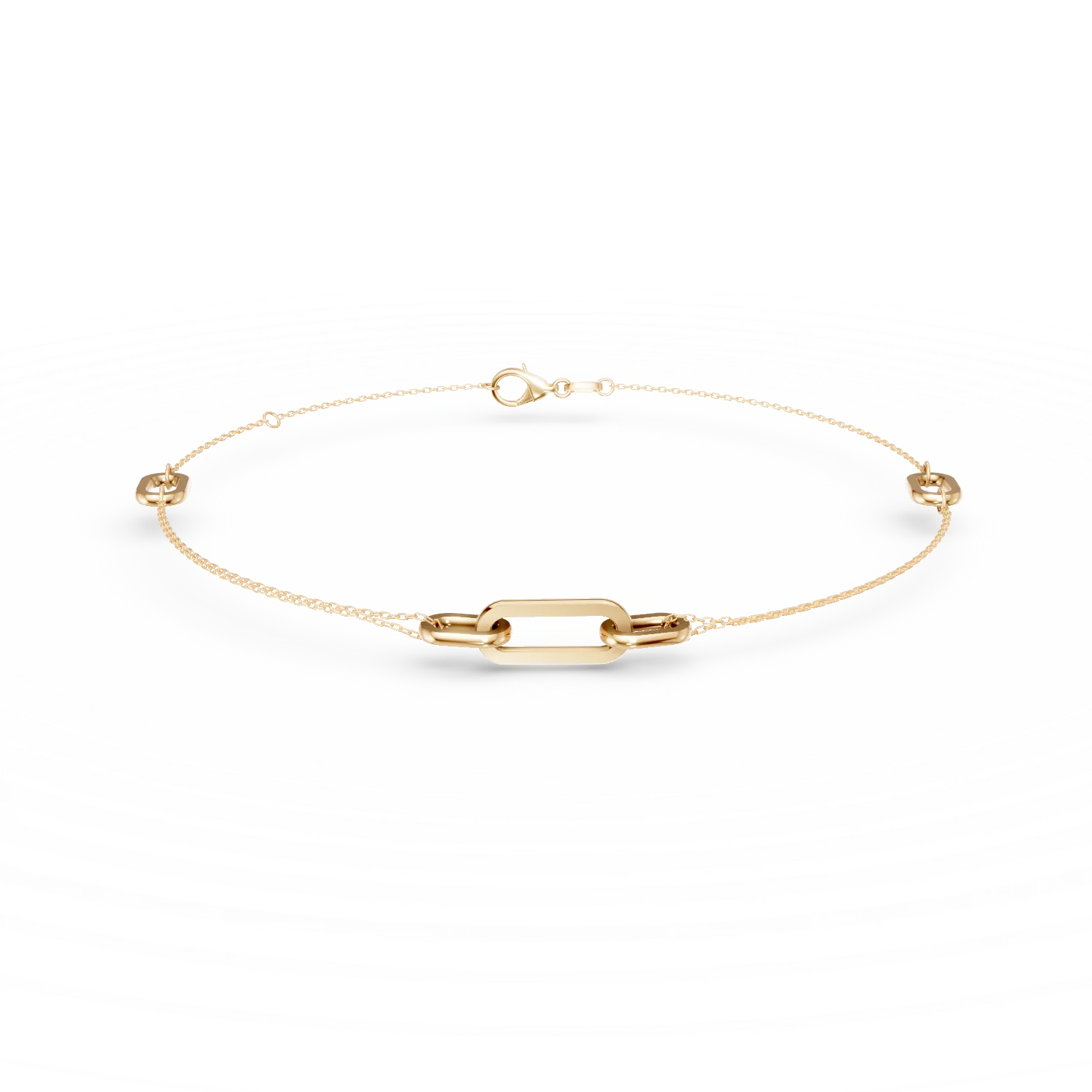 Bratara cu pandantive geometrice din aur galben