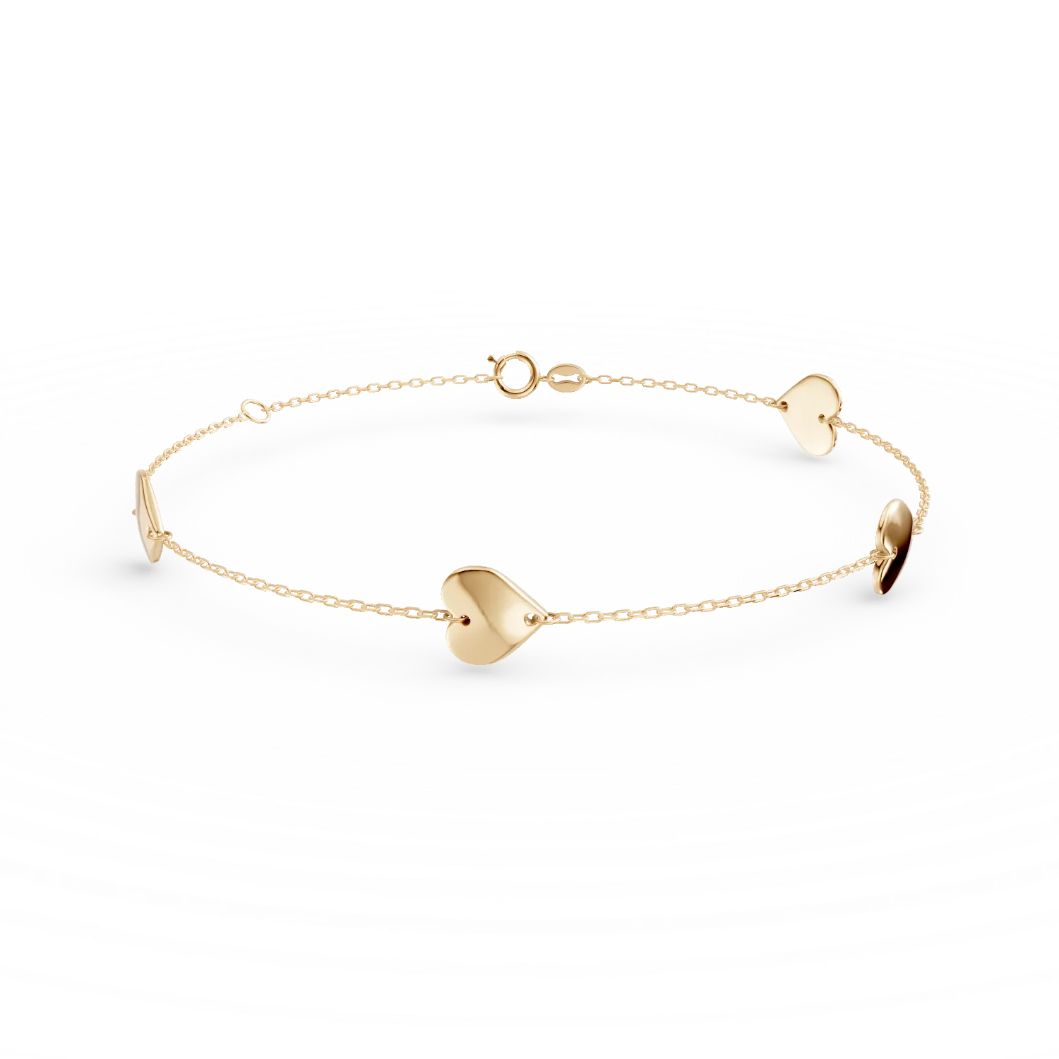 Bratara cu pandantive inimi din aur galben Apparel & Accessories > Jewelry > Bracelets DAAR 2 Bratara cu pandantive inimi din aur galben Apparel & Accessories > Jewelry > Bracelets DAAR 2