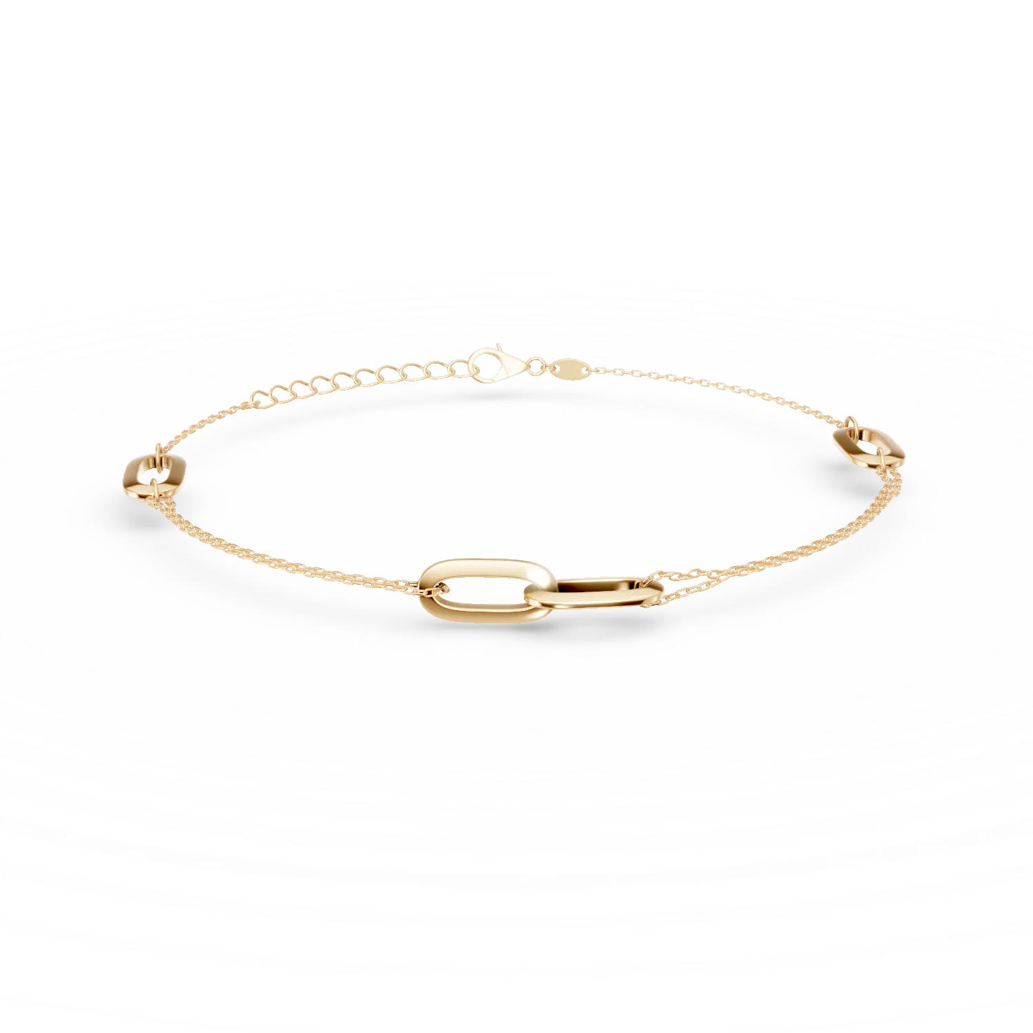 Bratara cu pandantive geometrice din aur galben